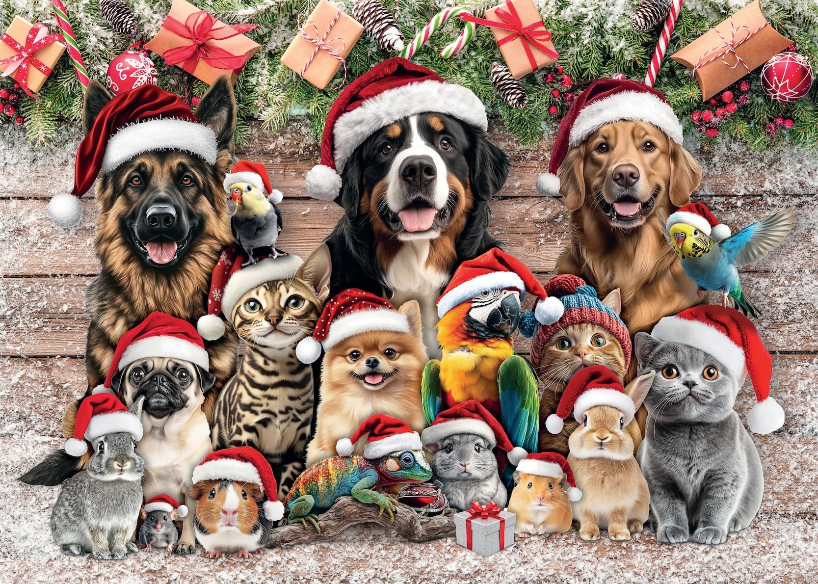 Mr. Broccoli Christmas Pets Jigsaw Puzzle - 1000 Pieces, 68 x 48 cm