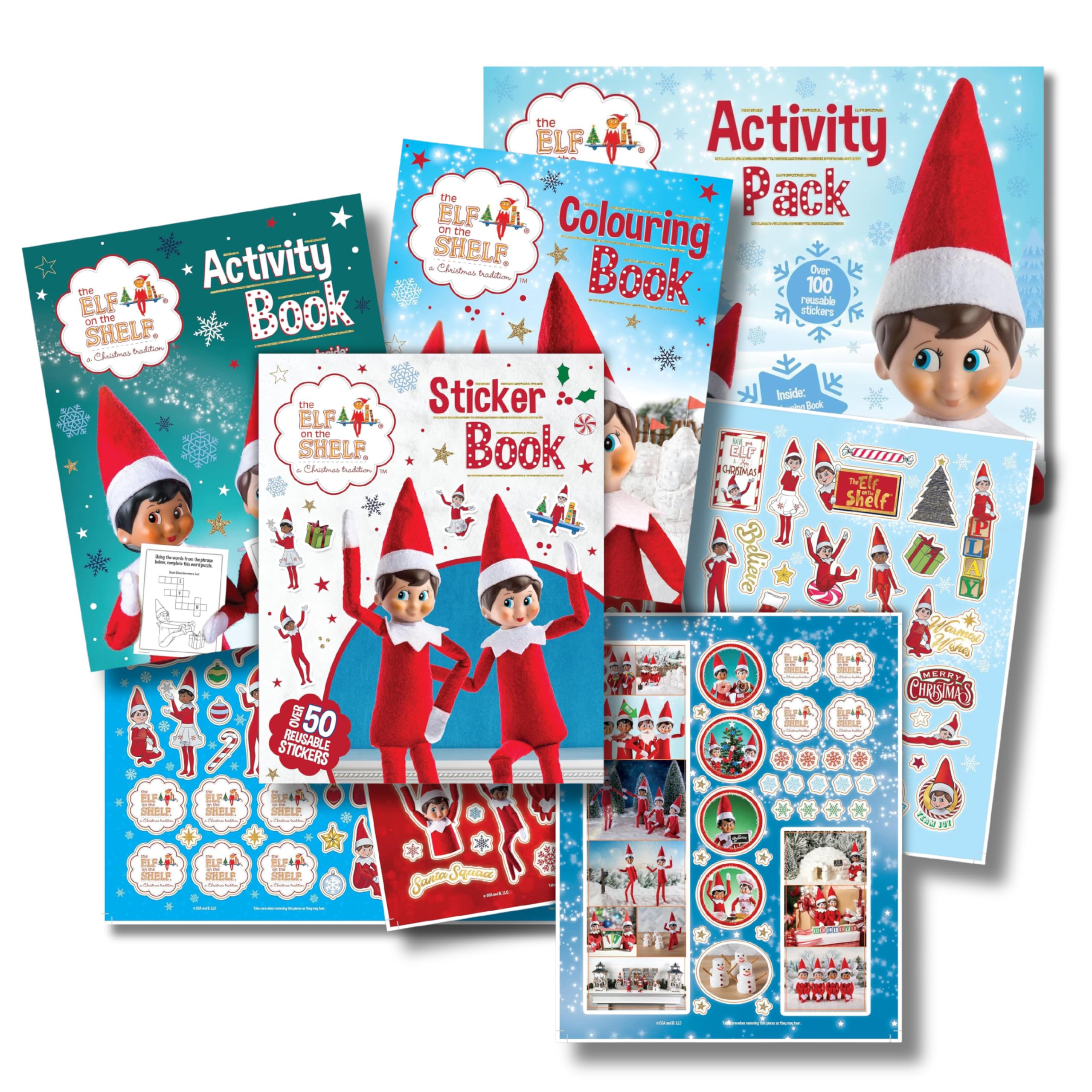 Elf on the Shelf Christmas Activity Pack - Coloring, Sticker & Activity Books with 100+ Reusable Stickers 10