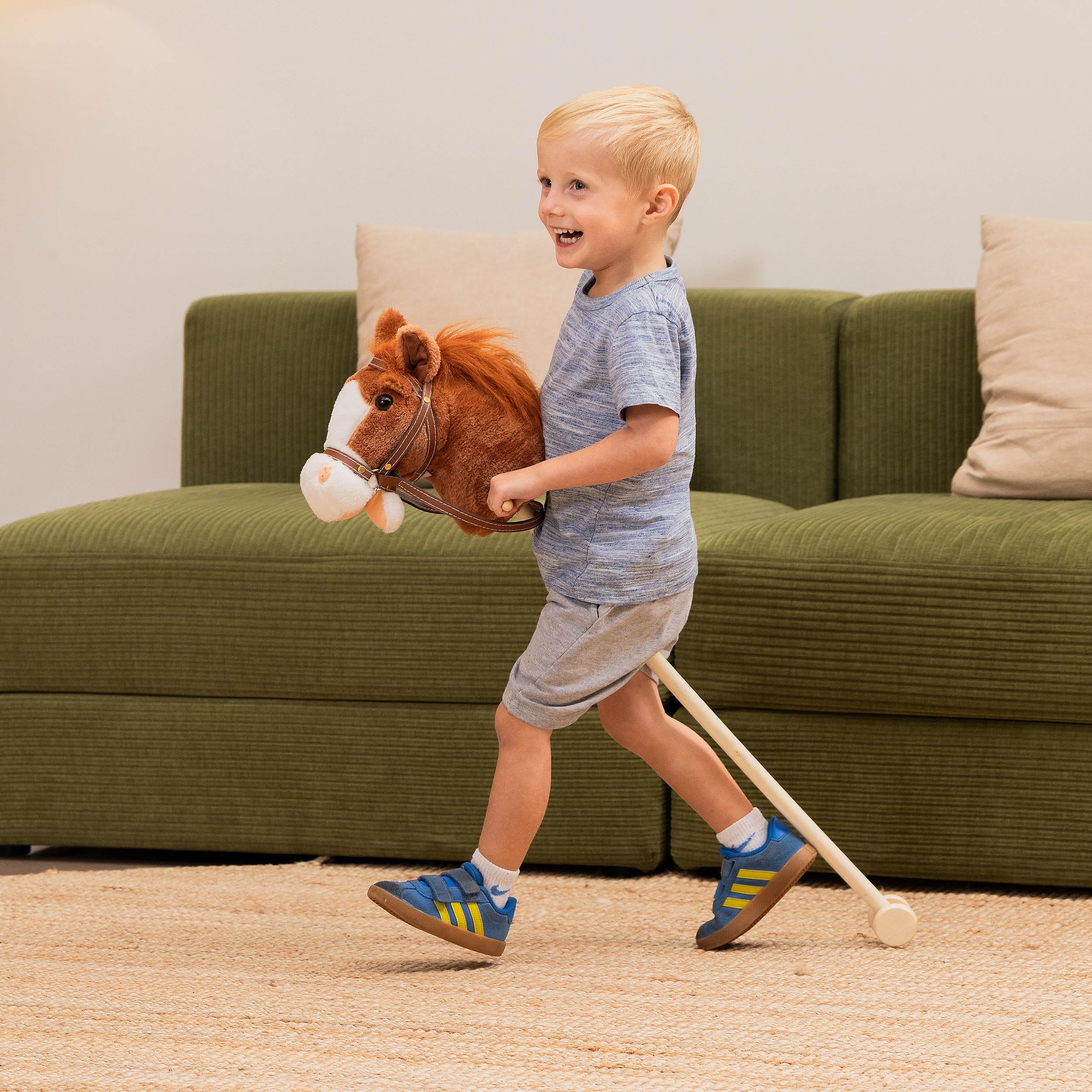 Toyrific 99 cm Hobby Horse Toy with Sounds, Wheels, and Strong Grip Handles | Ages 2+ 3