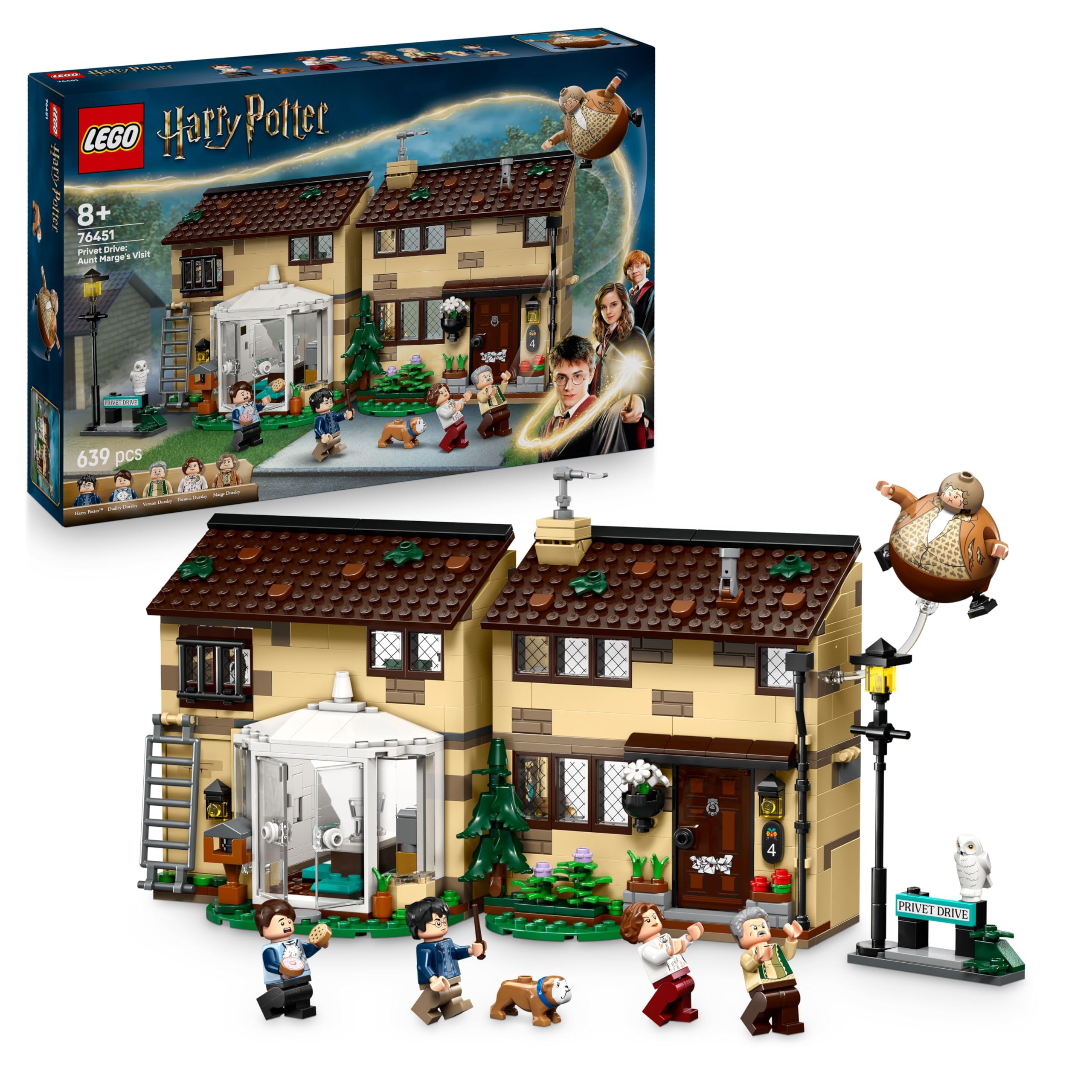 LEGO Harry Potter Privet Drive: Aunt Marge's Visit - 639-Piece Buildable House Playset for Ages 8+ 1