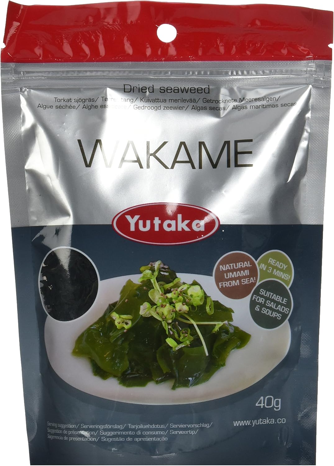 Yutaka Dried Wakame Seaweed Flakes 40g (Pack of 6) 1