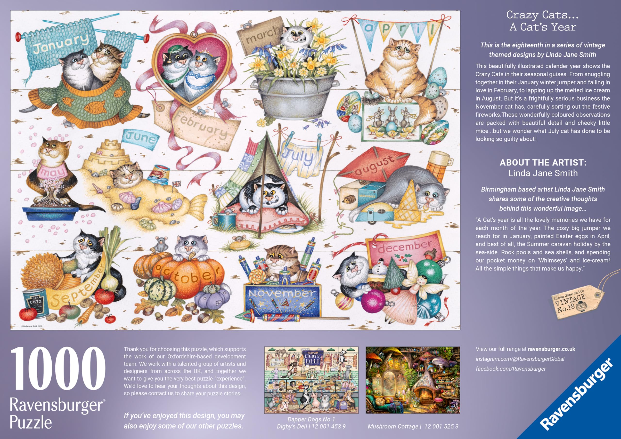 Ravensburger Crazy Cats A Cat’s Year - 1000 Piece Jigsaw Puzzle for Ages 10+ 6