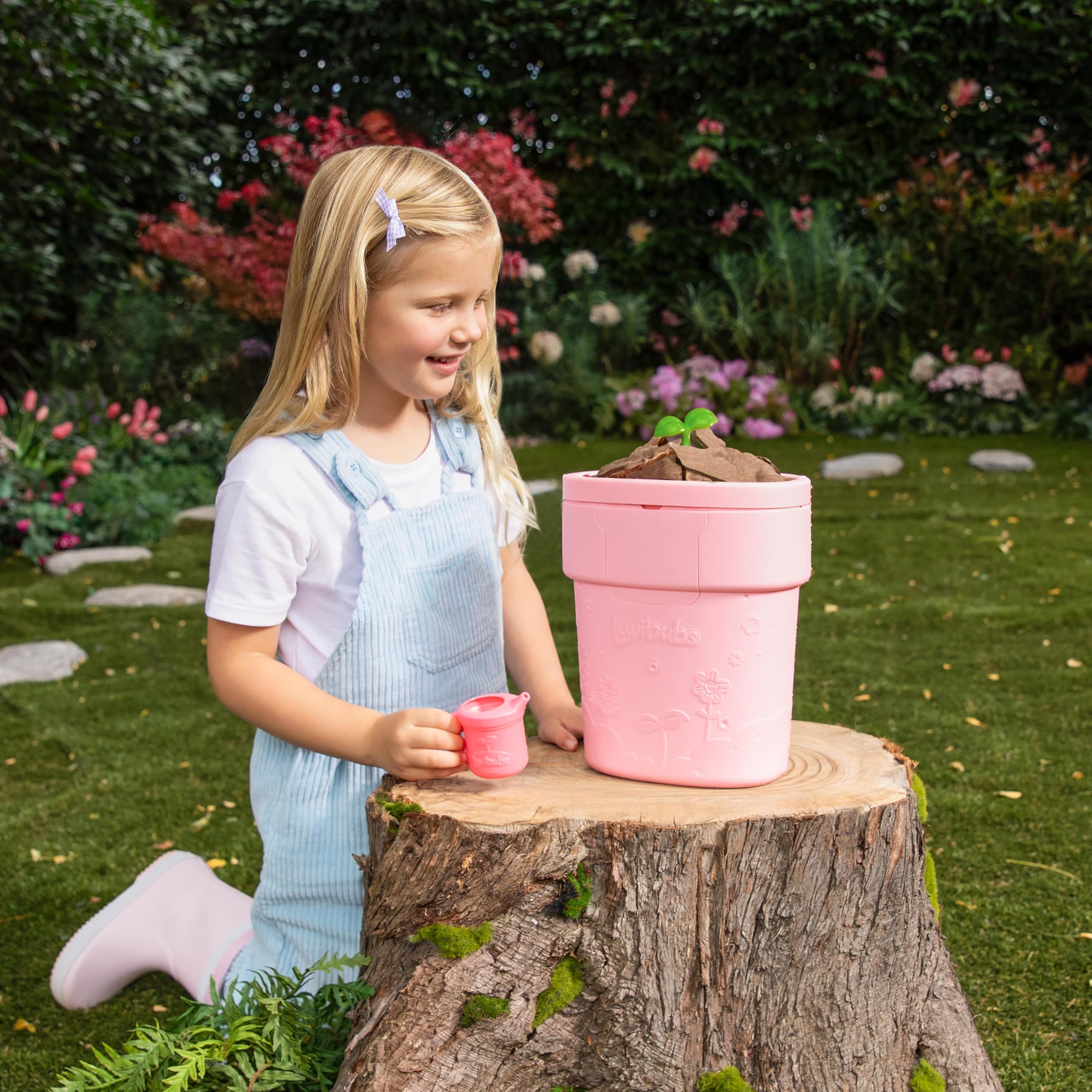 LUVIBUBS Cheerful Charlie Baby Doll Playset - Grows from Pot, Transforms to Highchair, Includes Digital Storybook 7