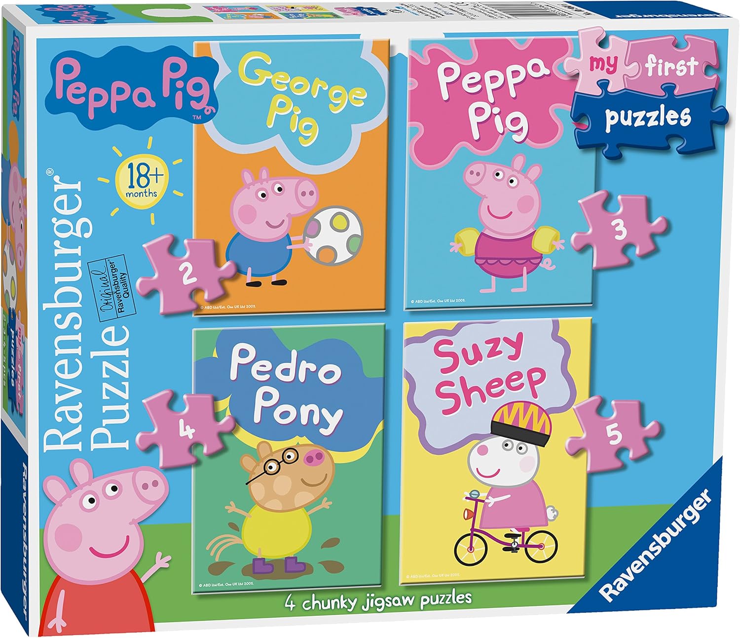 Ravensburger Peppa Pig My First Jigsaw Puzzles - 2, 3, 4 & 5 Piece Puzzles for Toddlers 1