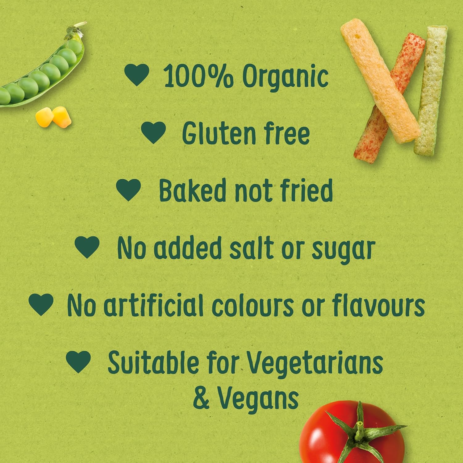 Organix Melty Organic Veggie Sticks 7+ Months 45g (Pack of 3) 4