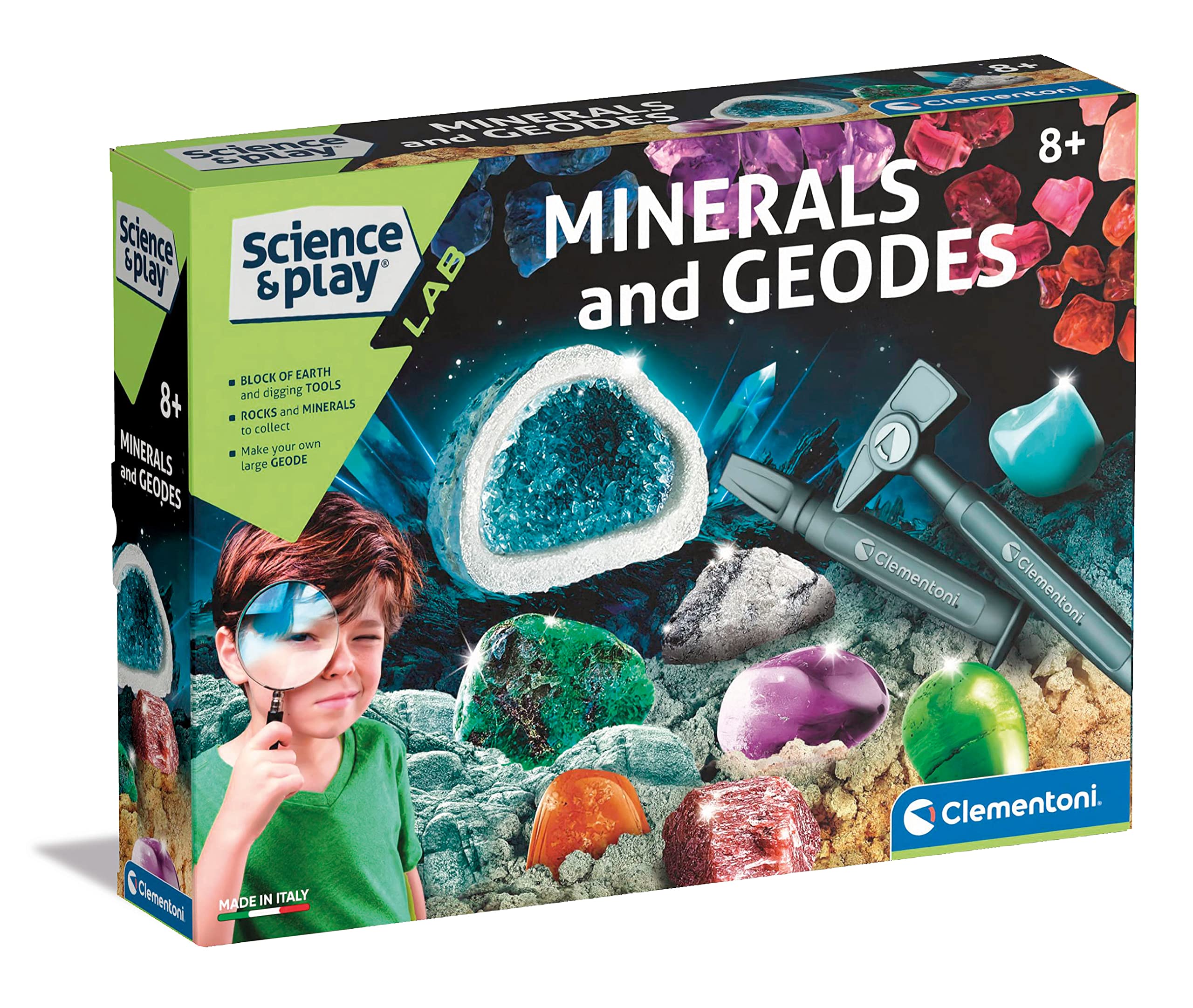 Clementoni Science & Play Lab: Minerals & Geodes - Educational Science Kit for Kids 8+