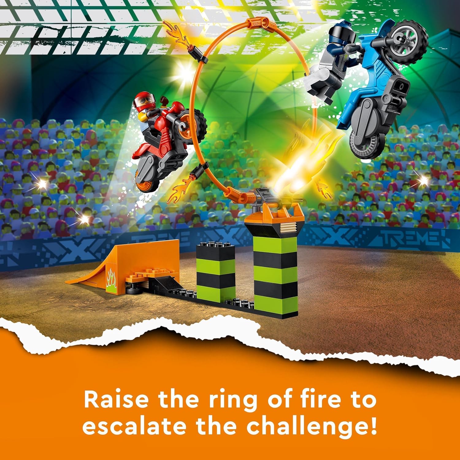 LEGO 60299 City Stuntz Stunt Show Competition Set - Friction Motor Stunt Bikes with Duke DeTain Minifigure 4