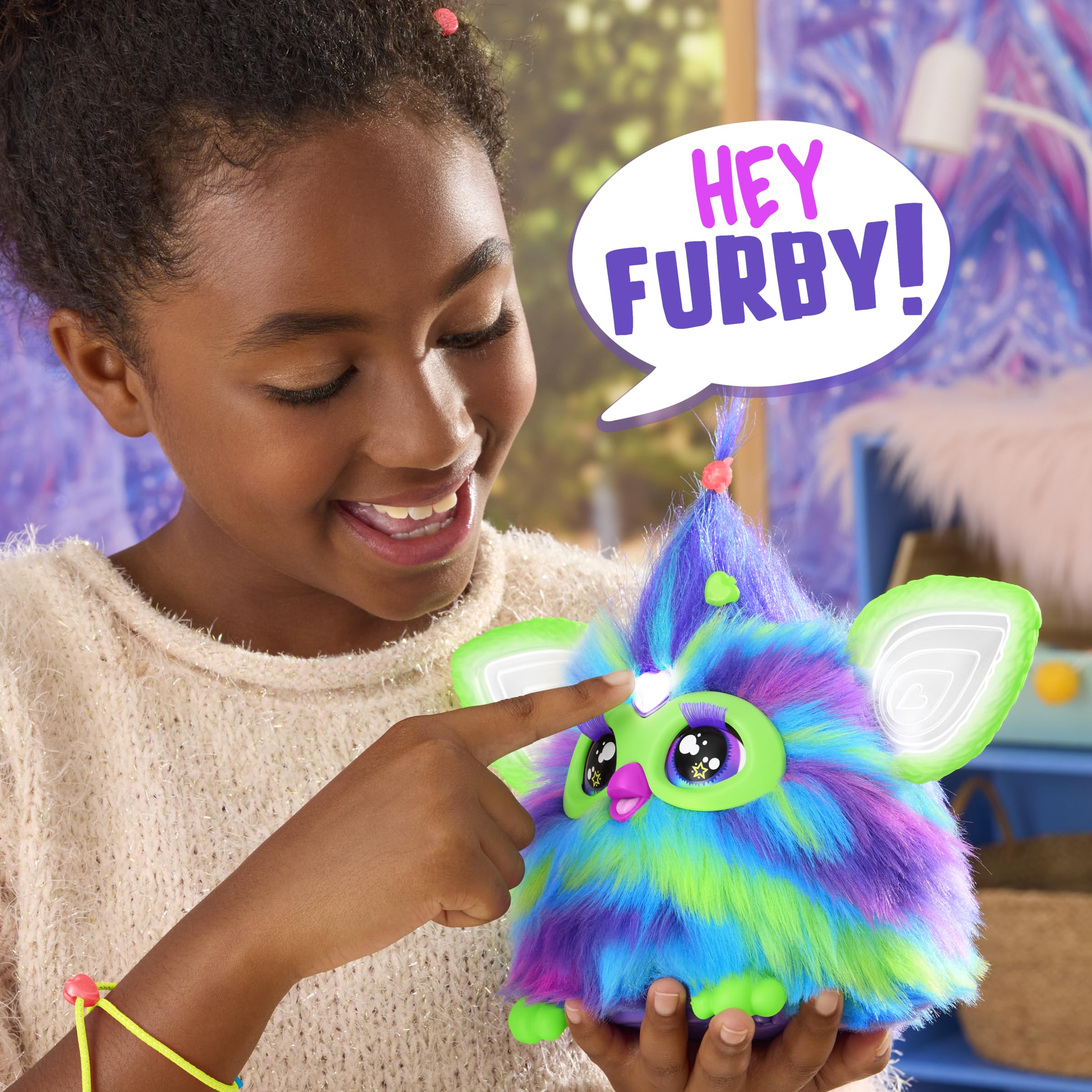 Furby Galaxy Glow in the Dark Interactive Plush Toy - English Version, 6+ Years 6