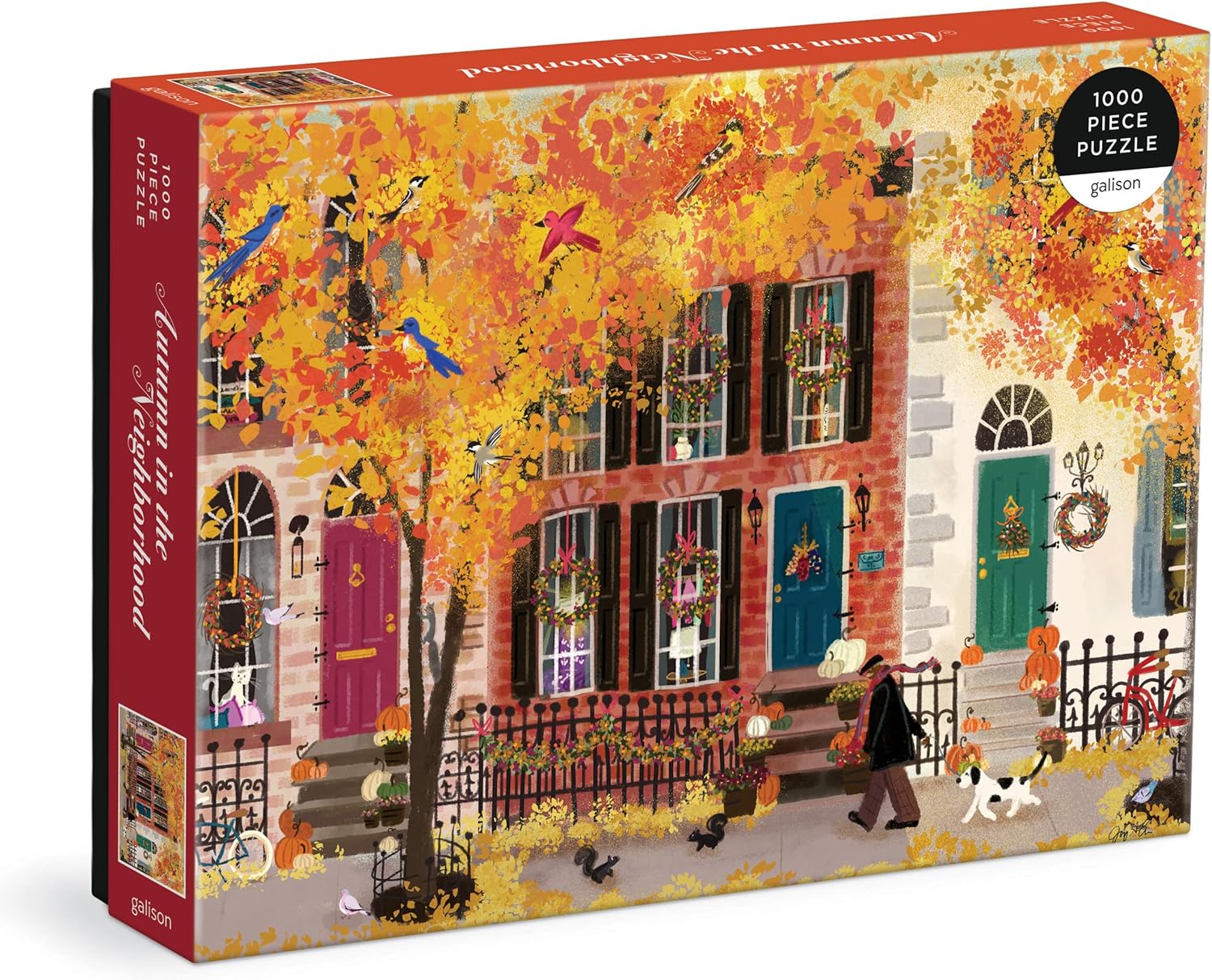 Autumn in the Neighbourhood 1000 Piece Puzzle - Galison Jigsaw for Adults 1
