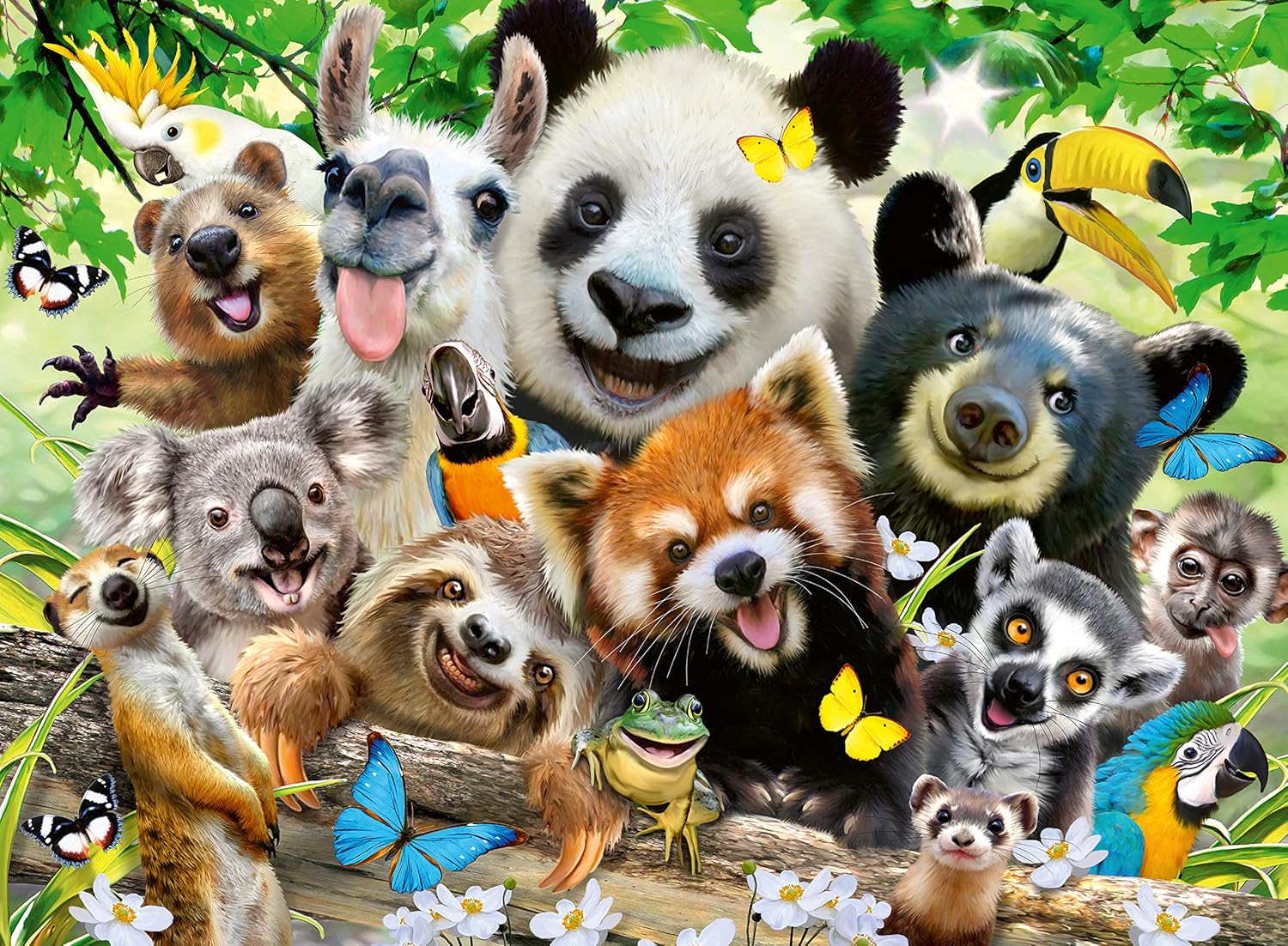 Ravensburger Wildlife Selfie 300 Piece Jigsaw Puzzle - Large Piece Puzzle for Kids and Adults 10