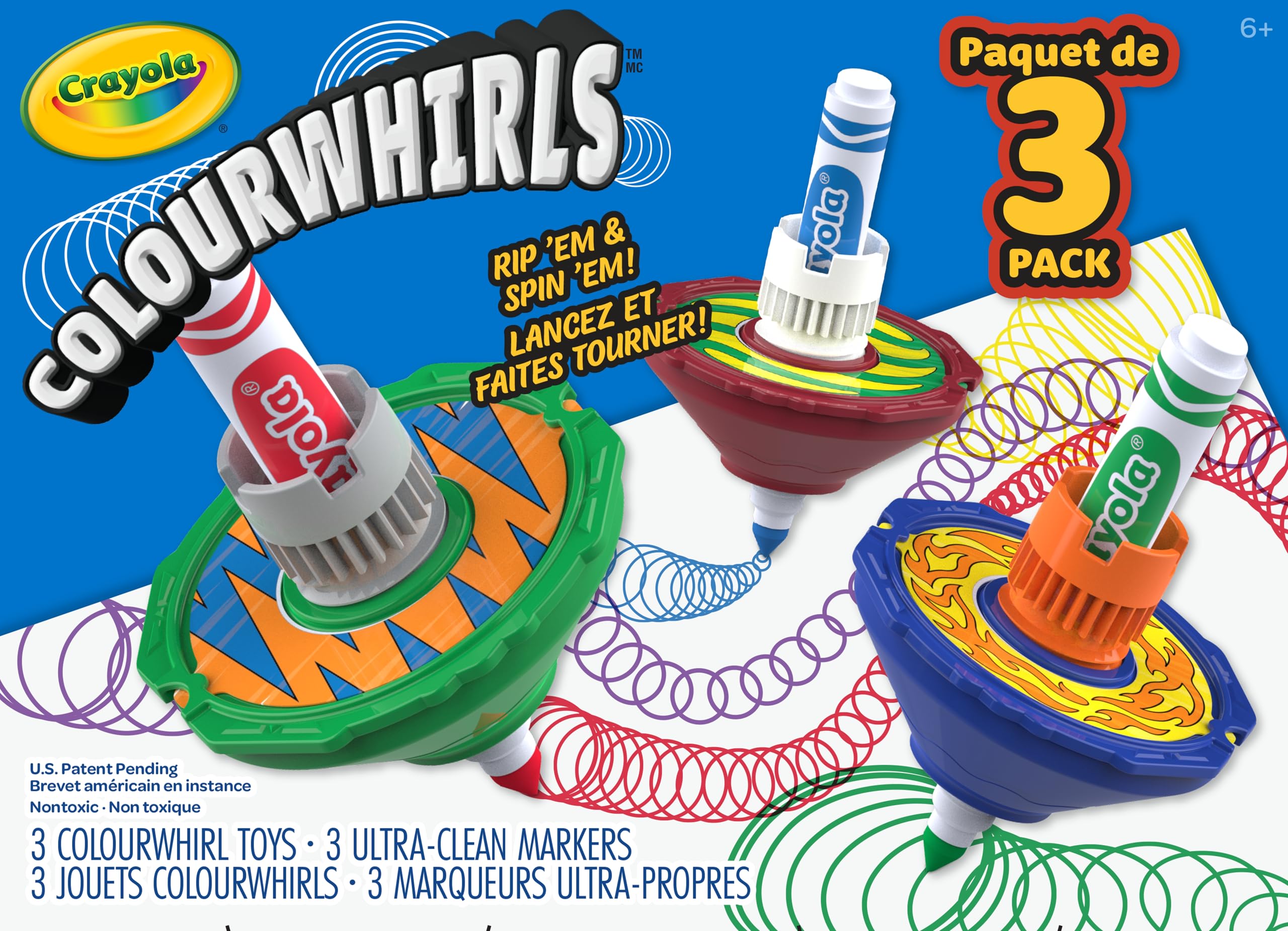 CRAYOLA Colourwhirls (3 Pack) - Rip 'Em & Spin 'Em! Spinning Art Toy for Kids 6+ 1