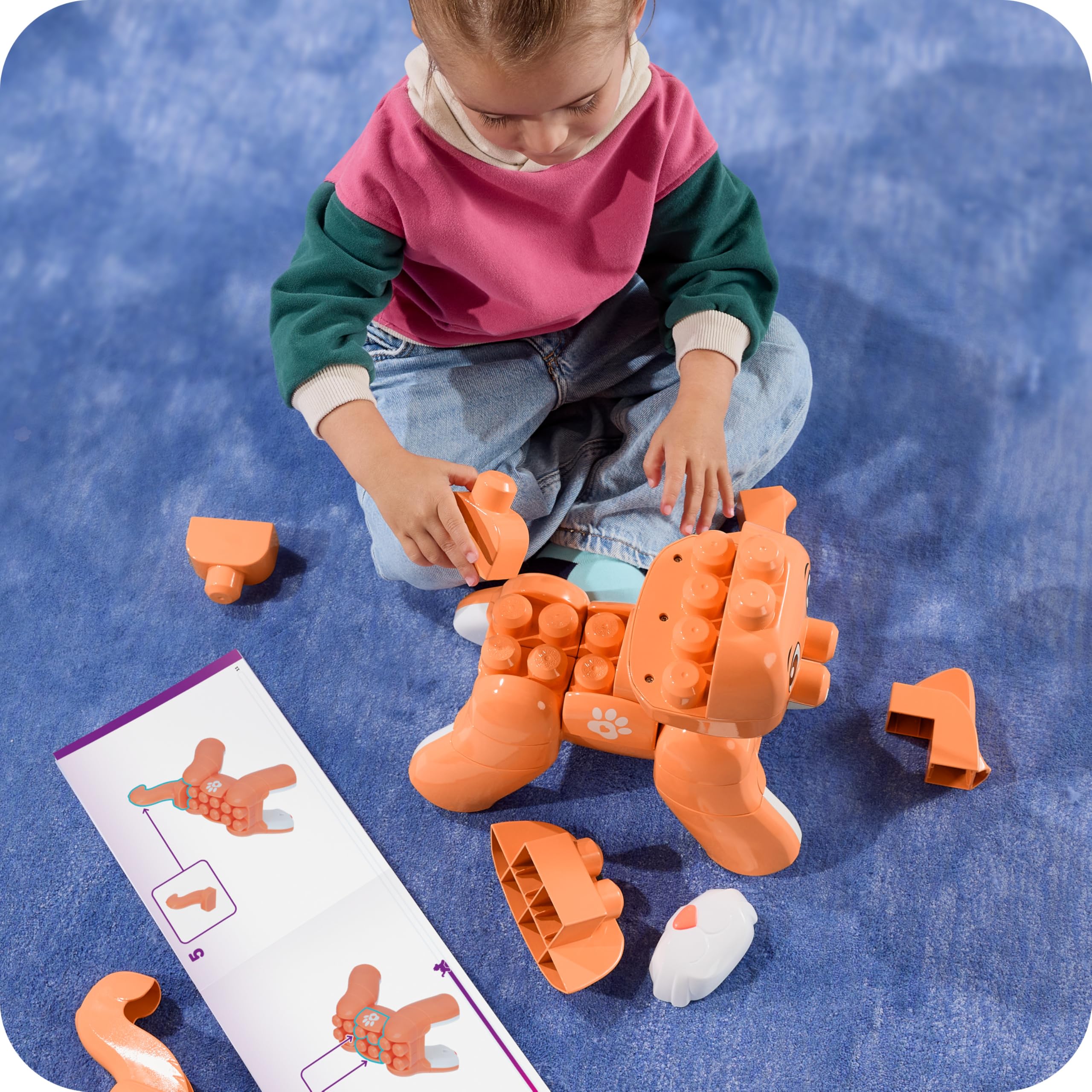 Mega Bloks Rolling Kitten Building Block Toy - 3-in-1 Play, Ages 3+ 5