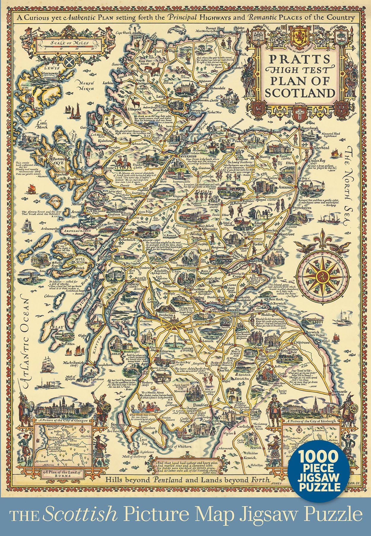 The Scottish Picture Map Jigsaw Puzzle - 1000 Pieces from National Library of Scotland