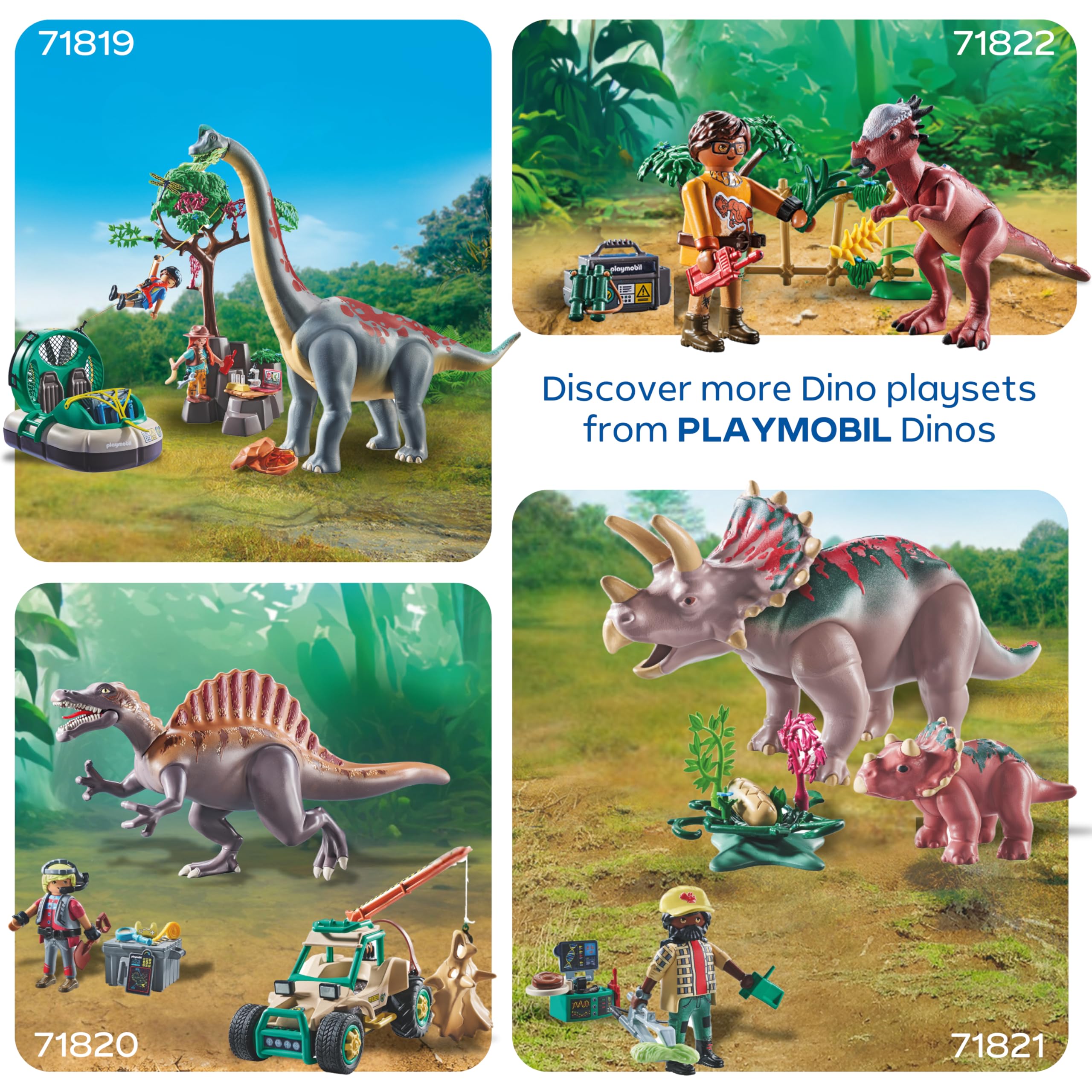 Playmobil Dinos Brachiosaurus Encounter with Hovercraft - Action Playset for Kids 4-10 7