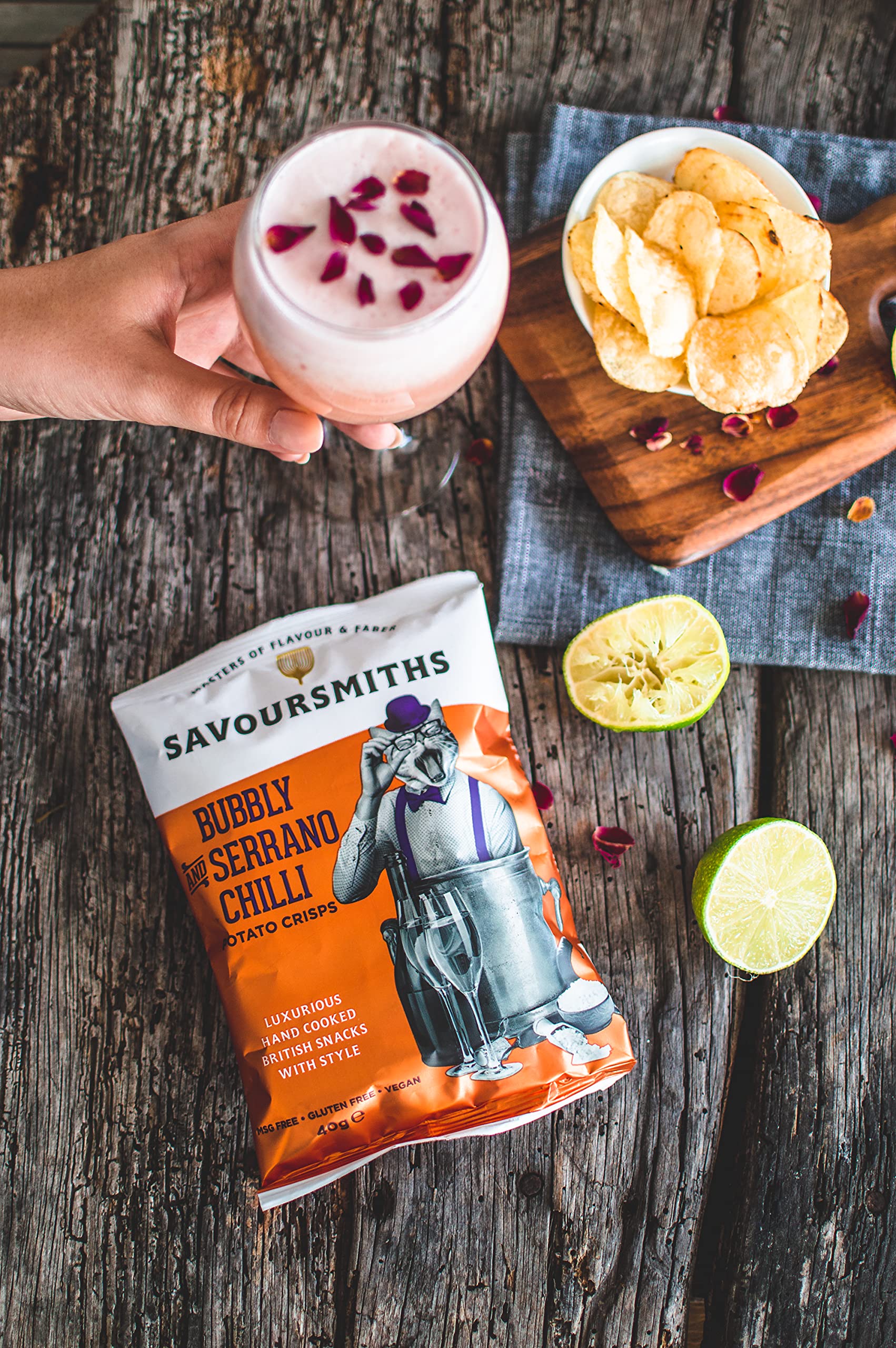 Savoursmiths Taster Pack - Luxury Hand-Cooked British Potato Crisps 7-Count, 280g 7