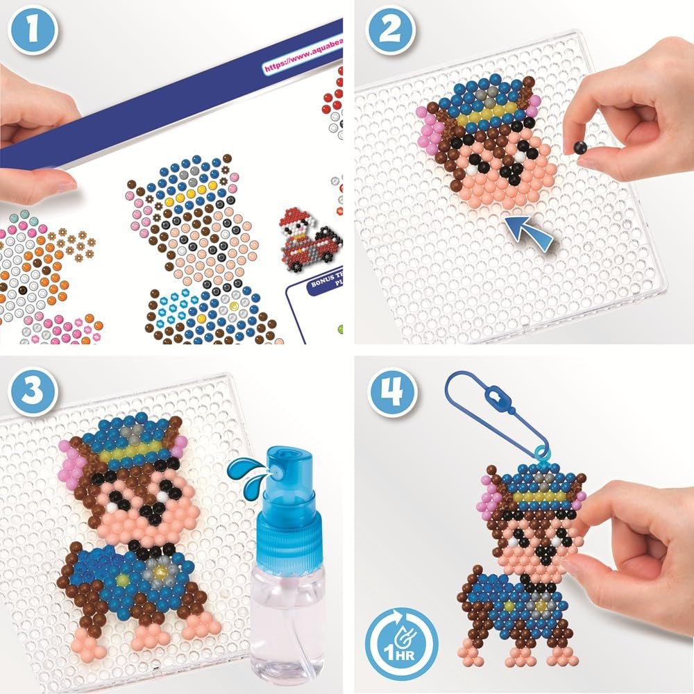 Aquabeads Paw Patrol Keychain Craft Kit - 600 Beads, 30 Colors, Ages 4+ | Bead Art Toy 3