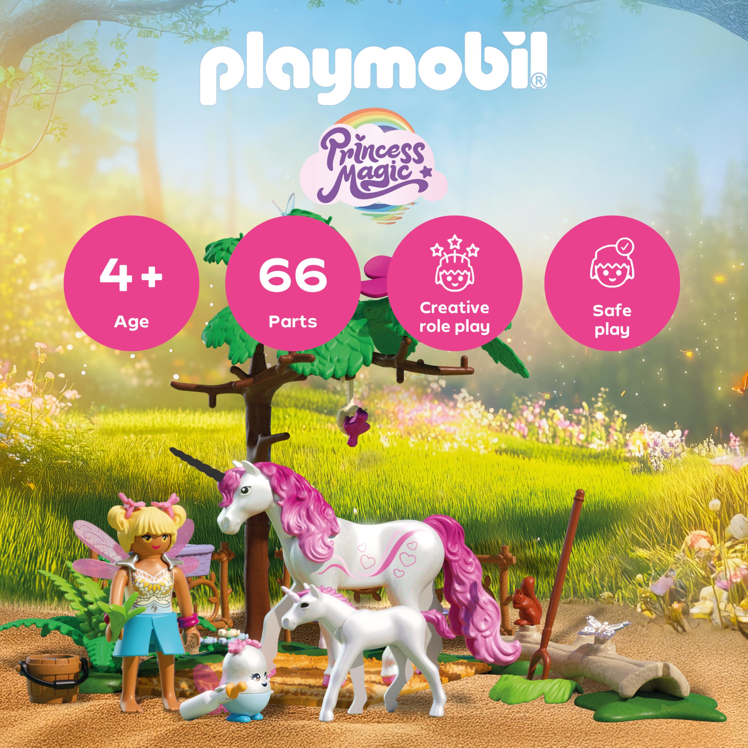 Playmobil Magic Unicorns Fairy House with Golden Unicorn Stable Set | Ages 4+ | Model 71839