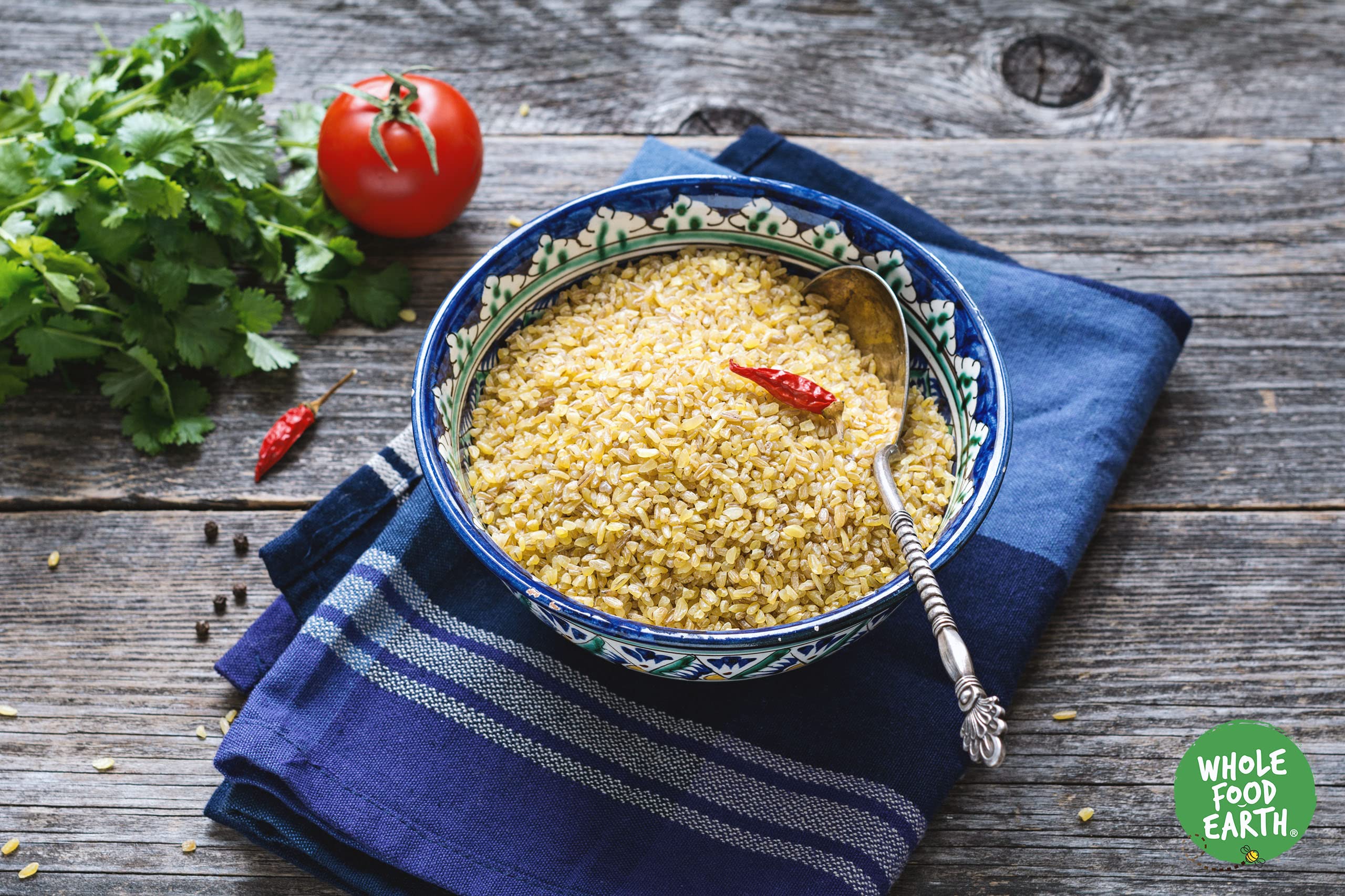 Wholefood Earth Bulgur Wheat 1 kg | GMO Free | High Fibre | Natural | Recyclable Packaging 4