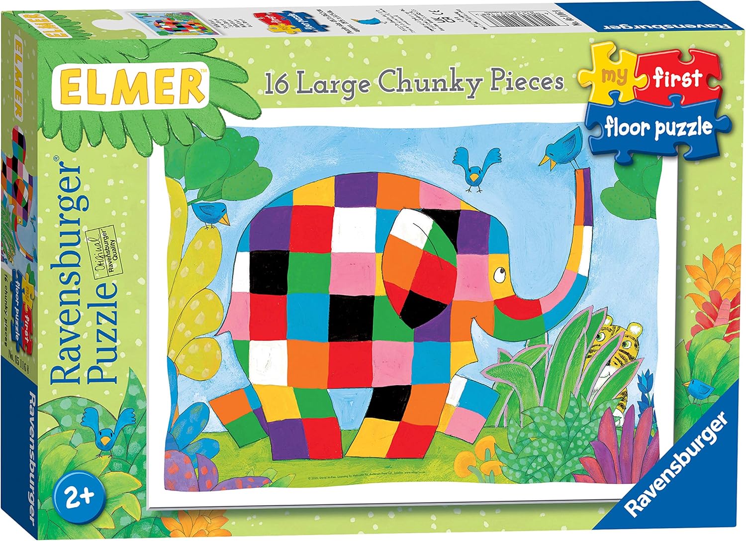 Ravensburger Elmer My First Floor Puzzle - 16 Piece Kids Puzzle for Toddlers 2+