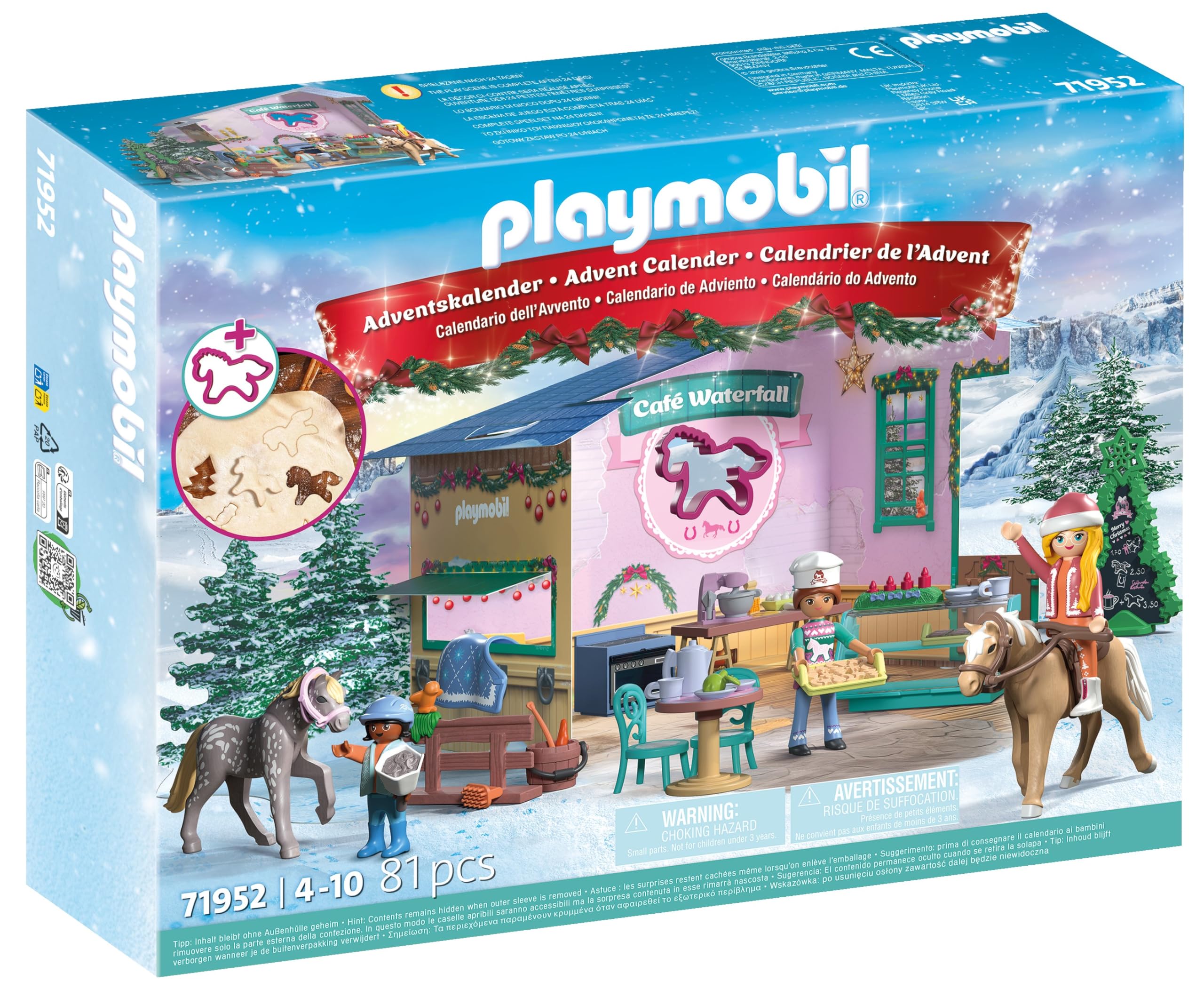 PLAYMOBIL Horses of Waterfall - Christmas Baking in the Riding Café Playset - Ages 4-10