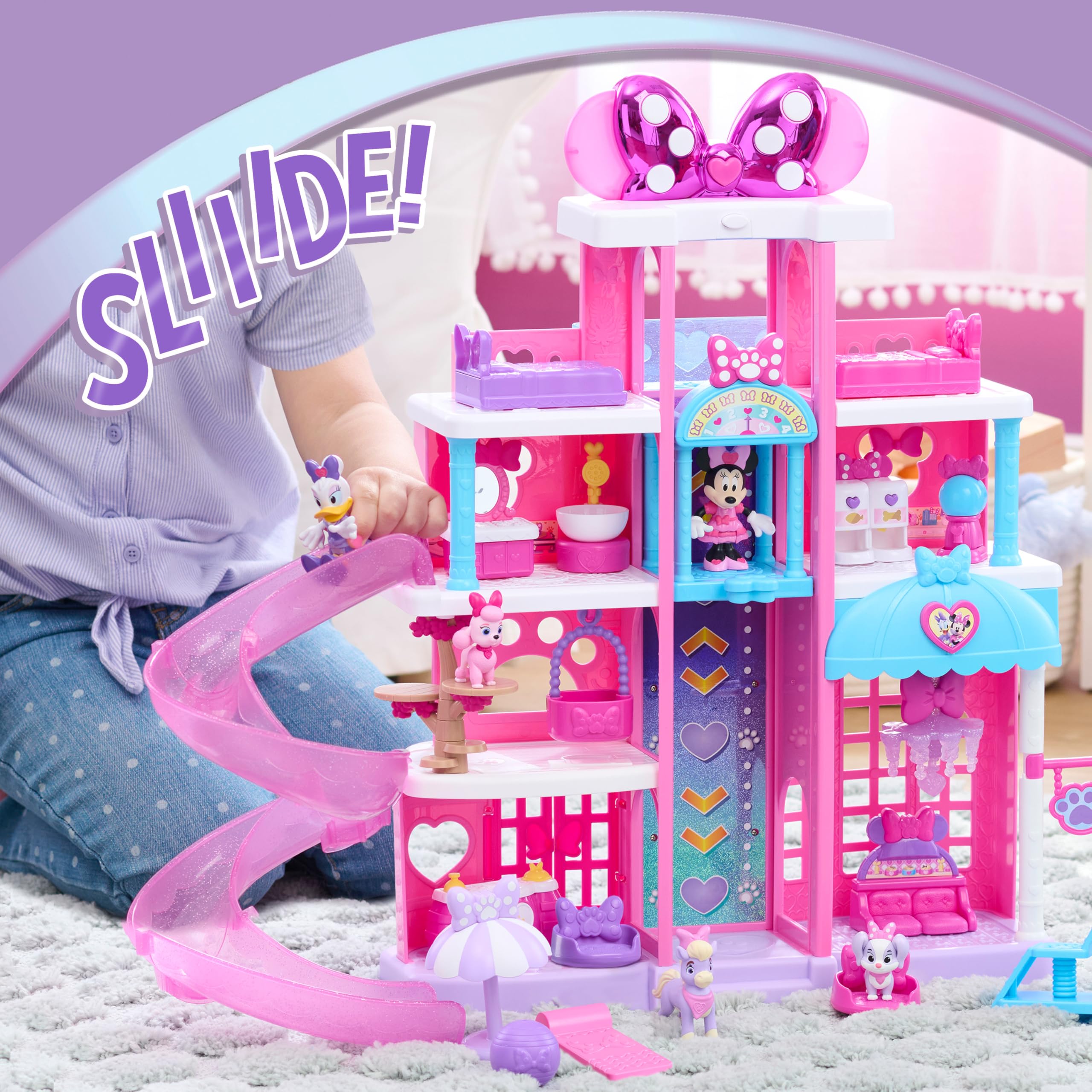 Just Play Disney Jr. Minnie Mouse Pet Hotel Playset - 20.8 Inch, 23 Pieces, Ages 3-8 3