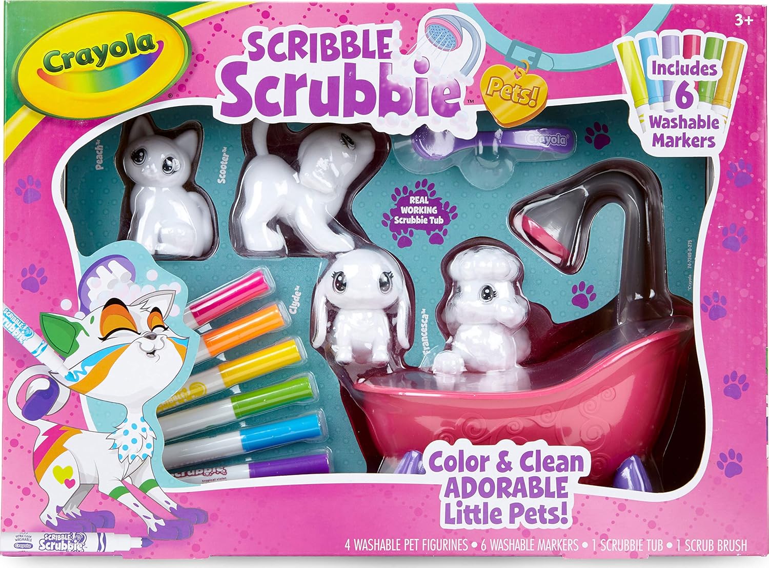 Crayola Washimals Pets Playset - Color, Wash & Reuse Creative Craft Kit for Kids 2