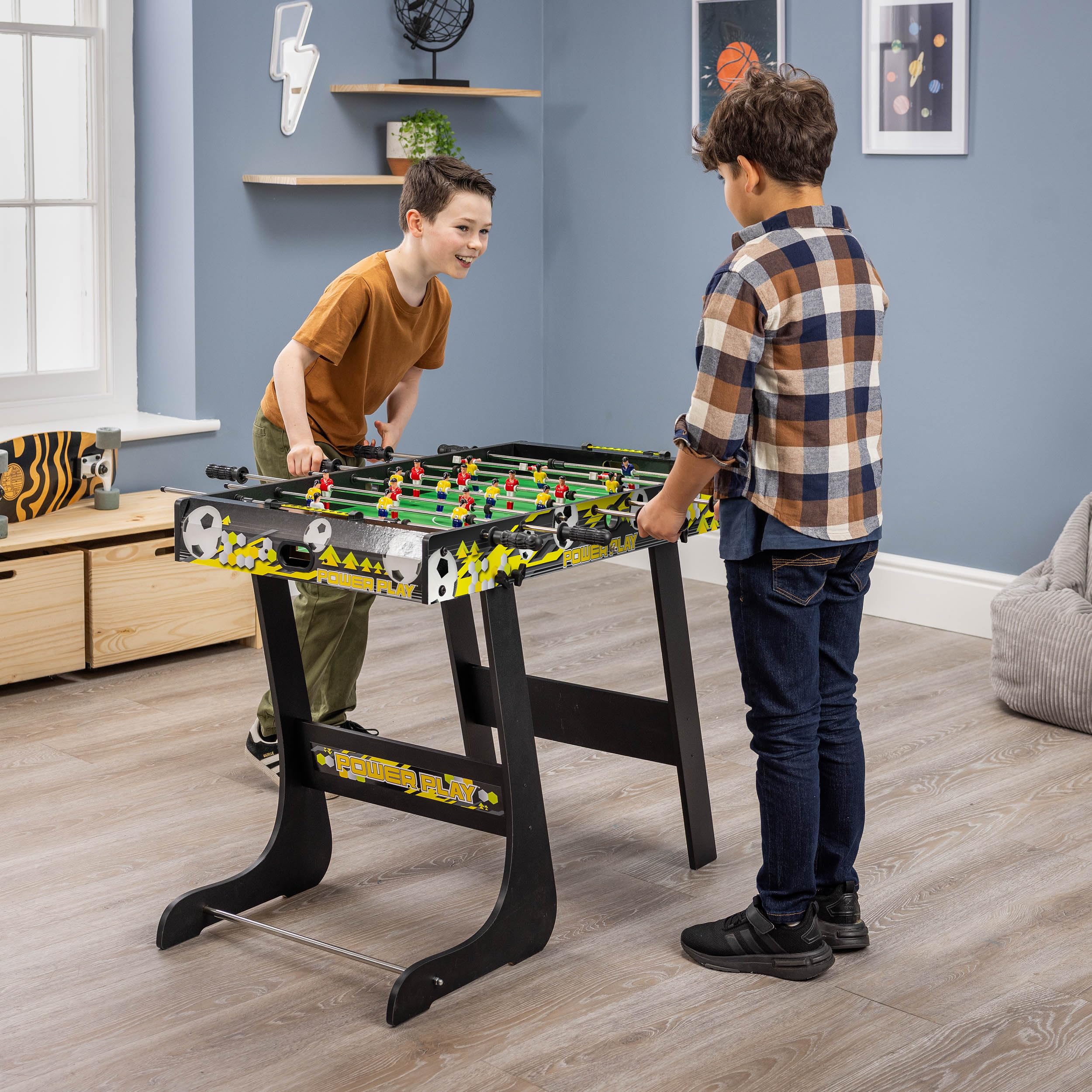 Power Play 3ft Folding Football Table - Wood Construction | Black | 2 Players