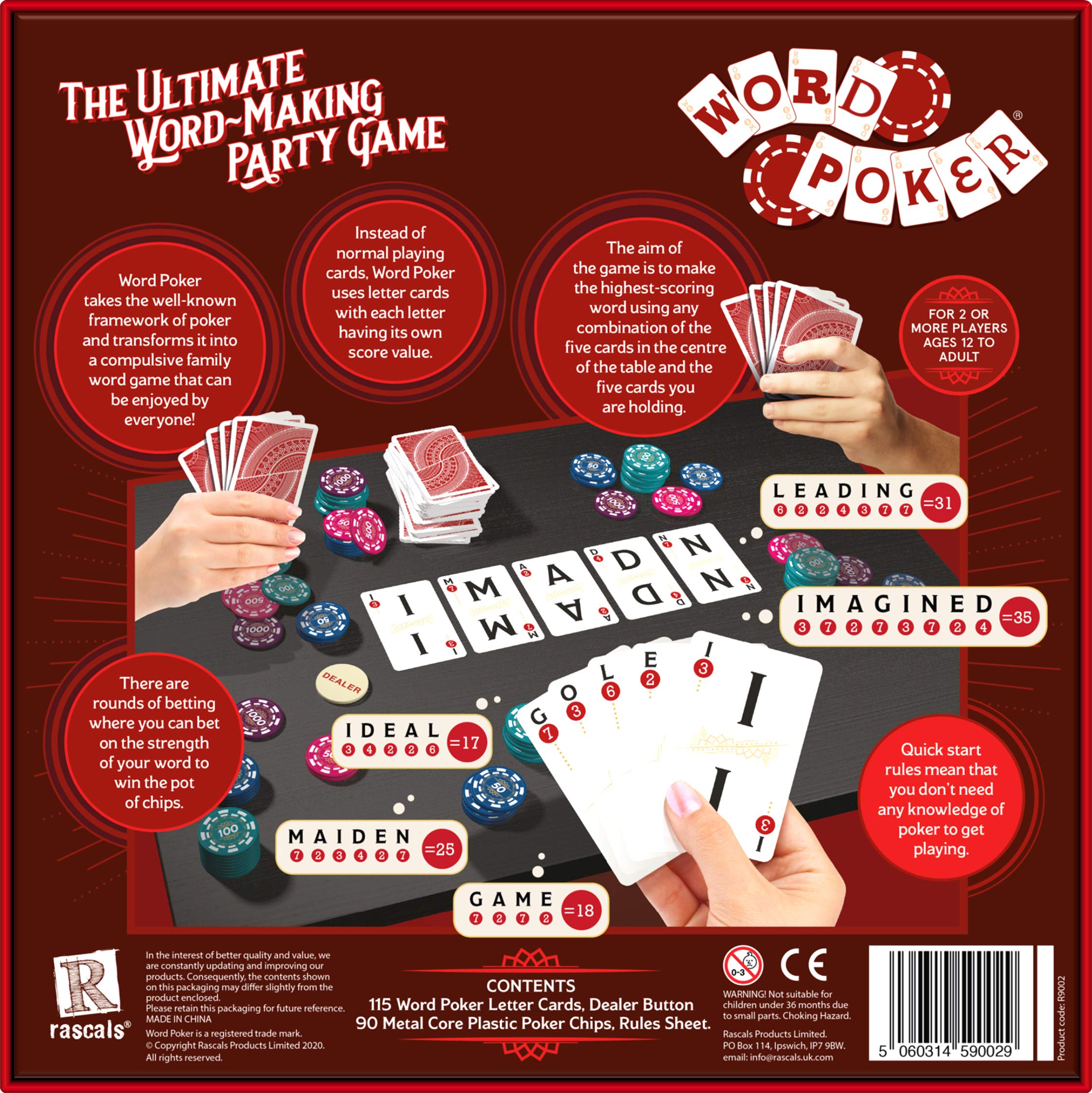 Rascals Word Poker - Ultimate Word-Making Party Game | Unisex Adult | Multicoloured 4