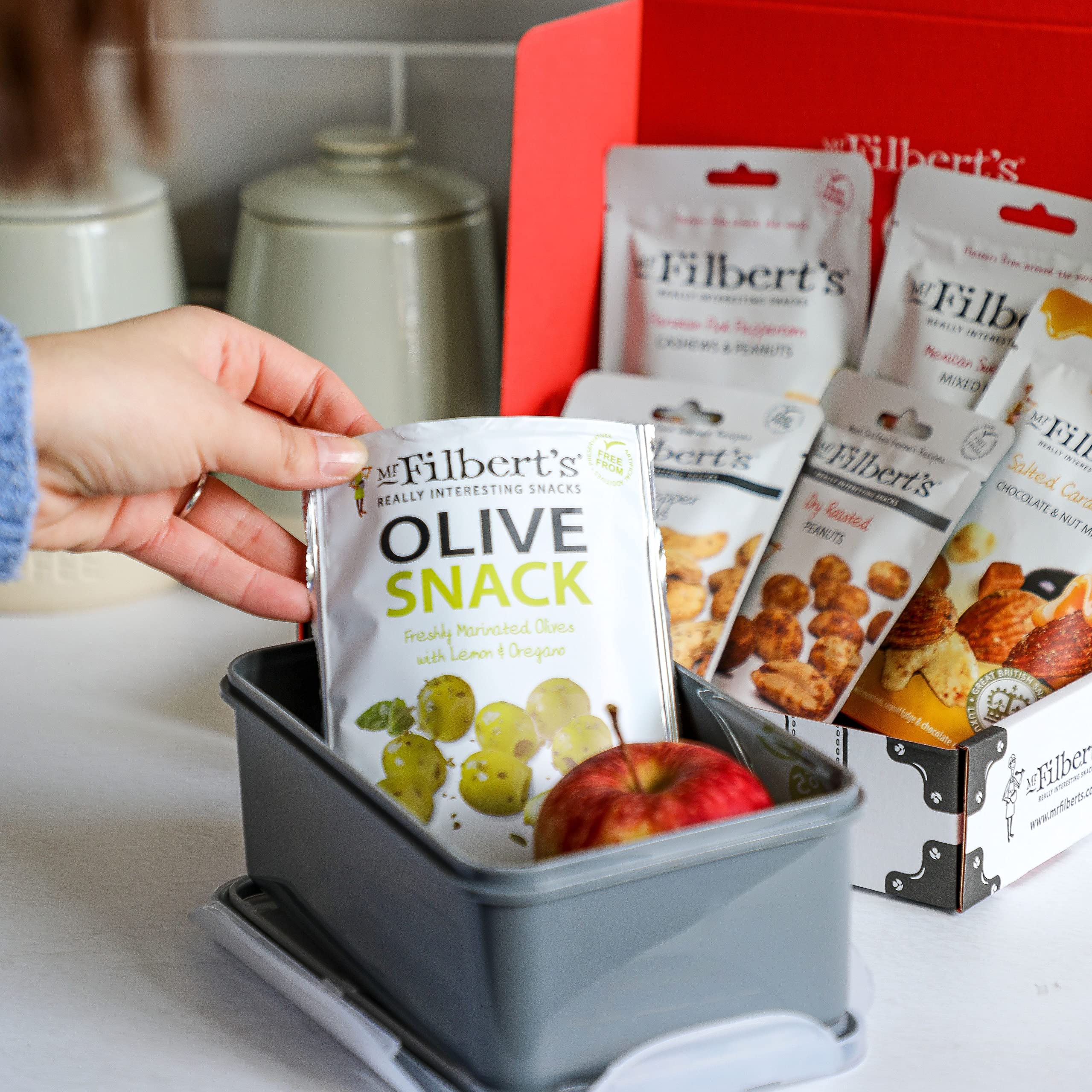 Mr Filbert's Snack Selection - Assorted Nuts and Olives - 6 Pack Gourmet Gift 10