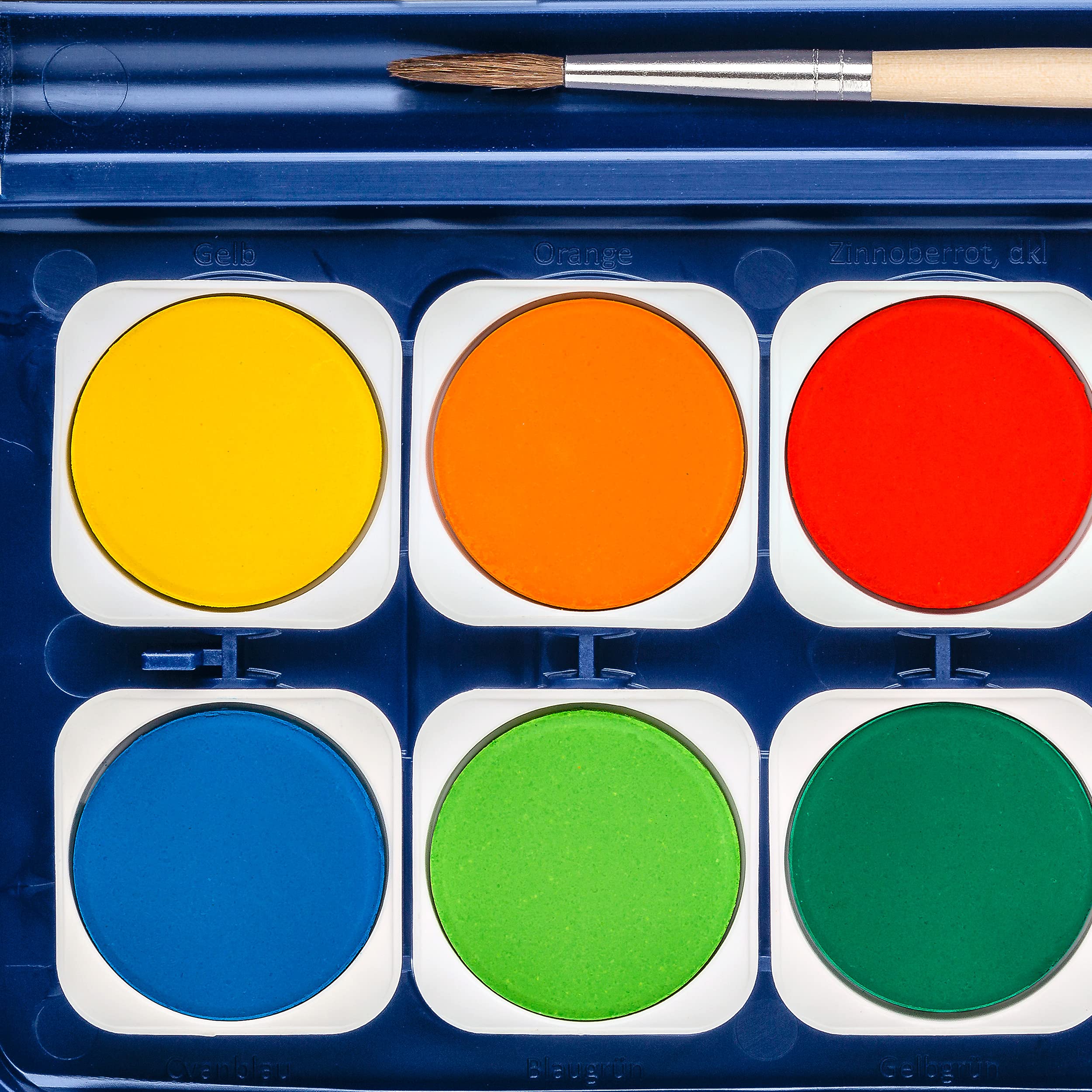 STAEDTLER Noris Watercolour Paint Set - 12 Assorted Colours with Brush & Opaque White 7
