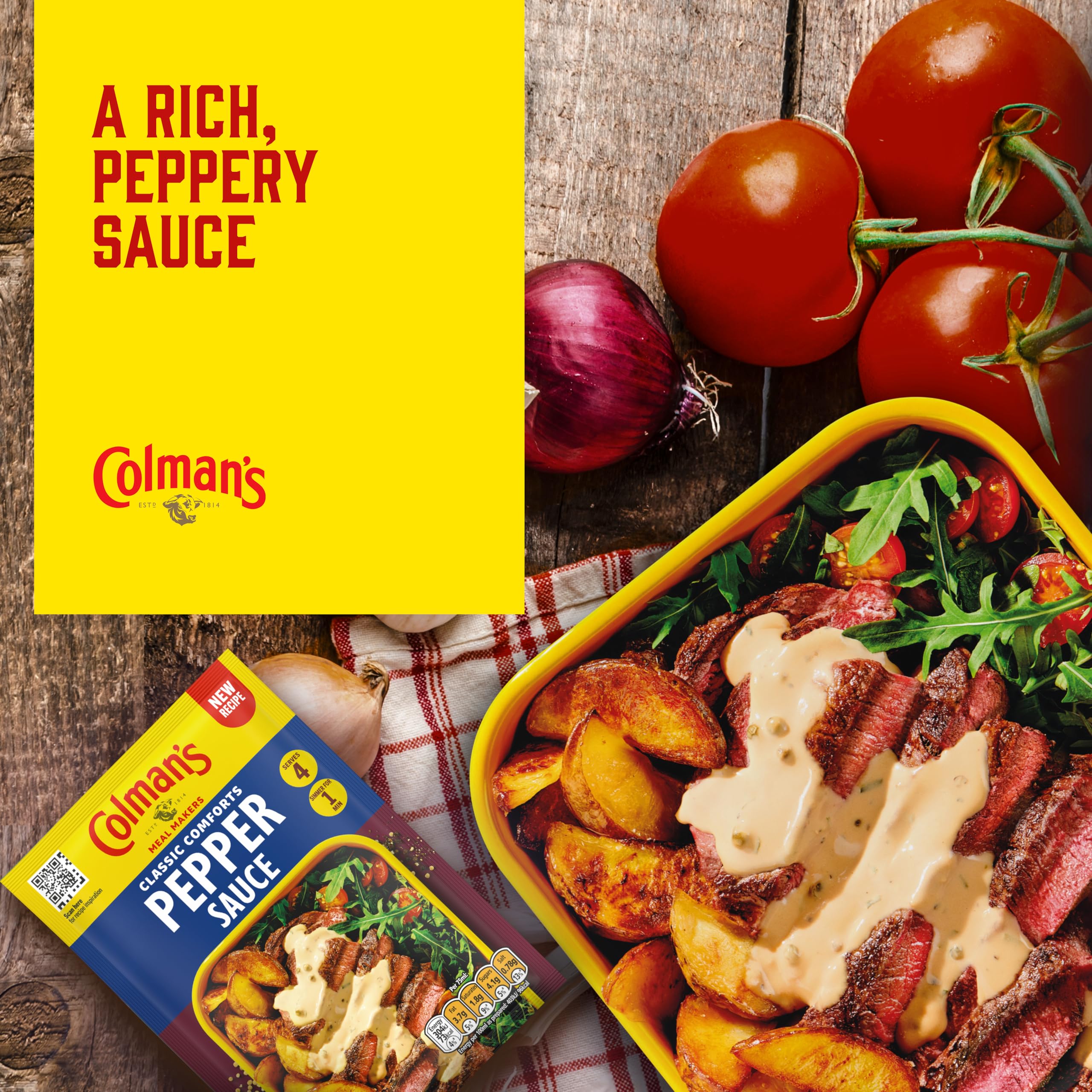 Colman's Classic Comforts Pepper Sauce Mix for Steak | Vegetarian | 4 Servings 5