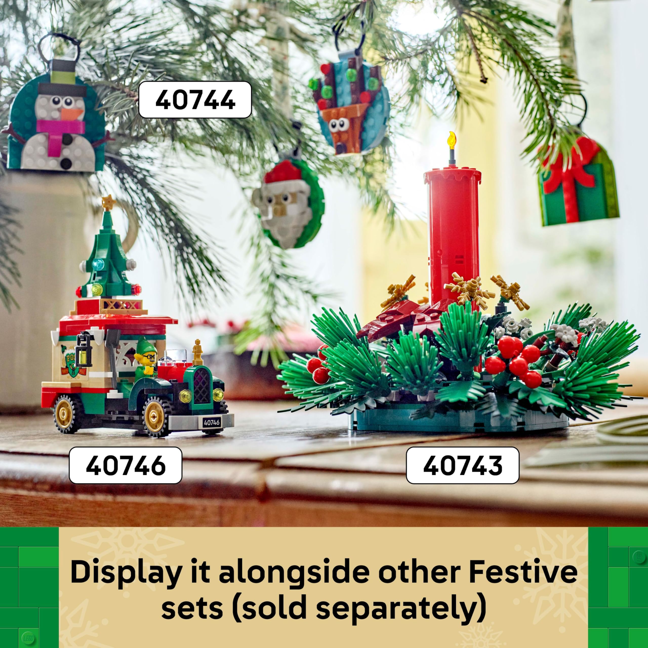 LEGO Christmas Ornament Selection - Building Toy with 4 Festive Hanging Decorations for Kids 6+ 18