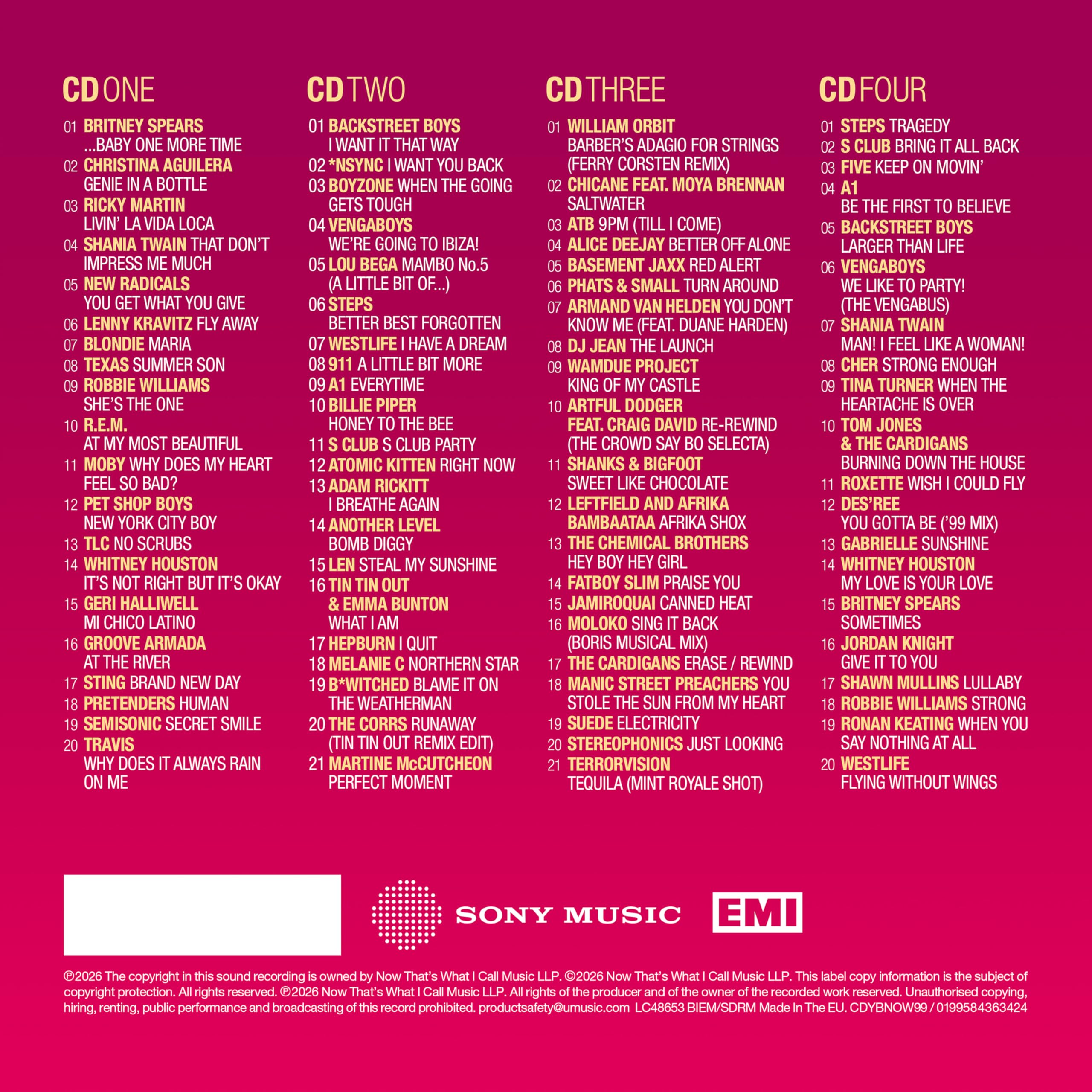 Now Twic - NOW - Yearbook 1999 [4-Disc Box Set CD] 3