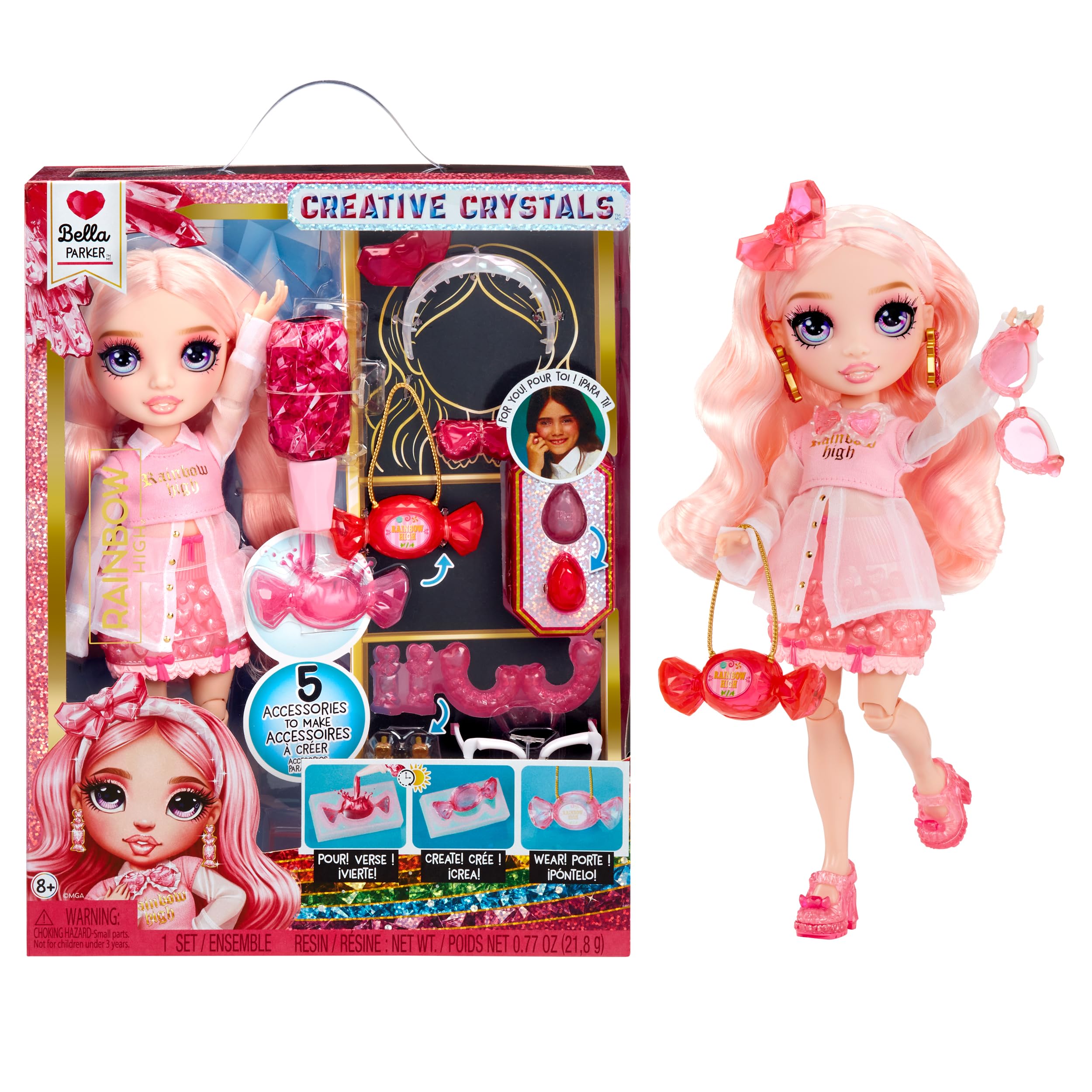 Rainbow High Creative Crystals Bella - Pink 28 cm Fashion Doll with Crystal 1