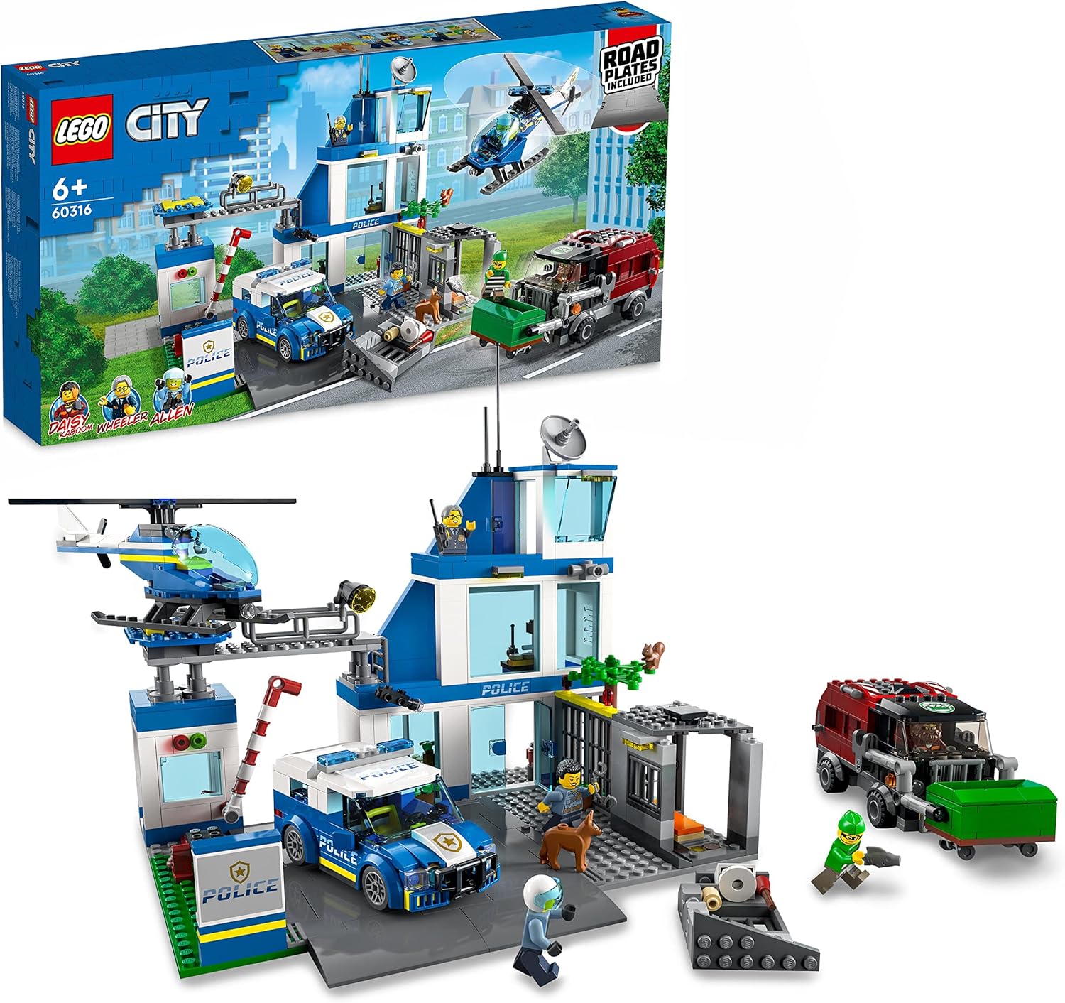 LEGO 60316 City Police Station Playset with Van, Helicopter & Garbage Truck - 668 Pieces 1