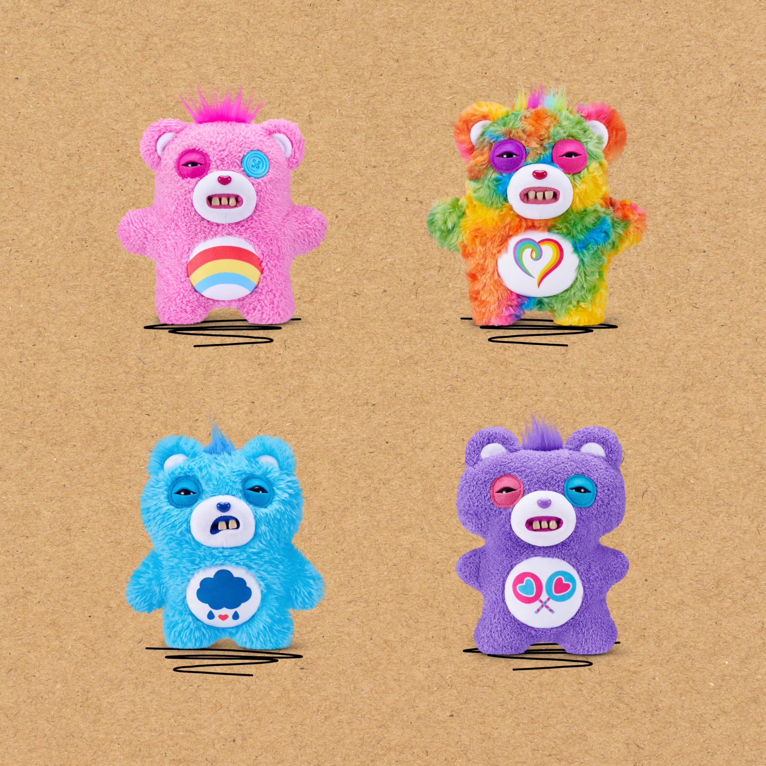 Fuggler Care Bears 9-Inch Plush Toy - Grumpy Bear | Human-Like Teeth | Ages 4+ 4