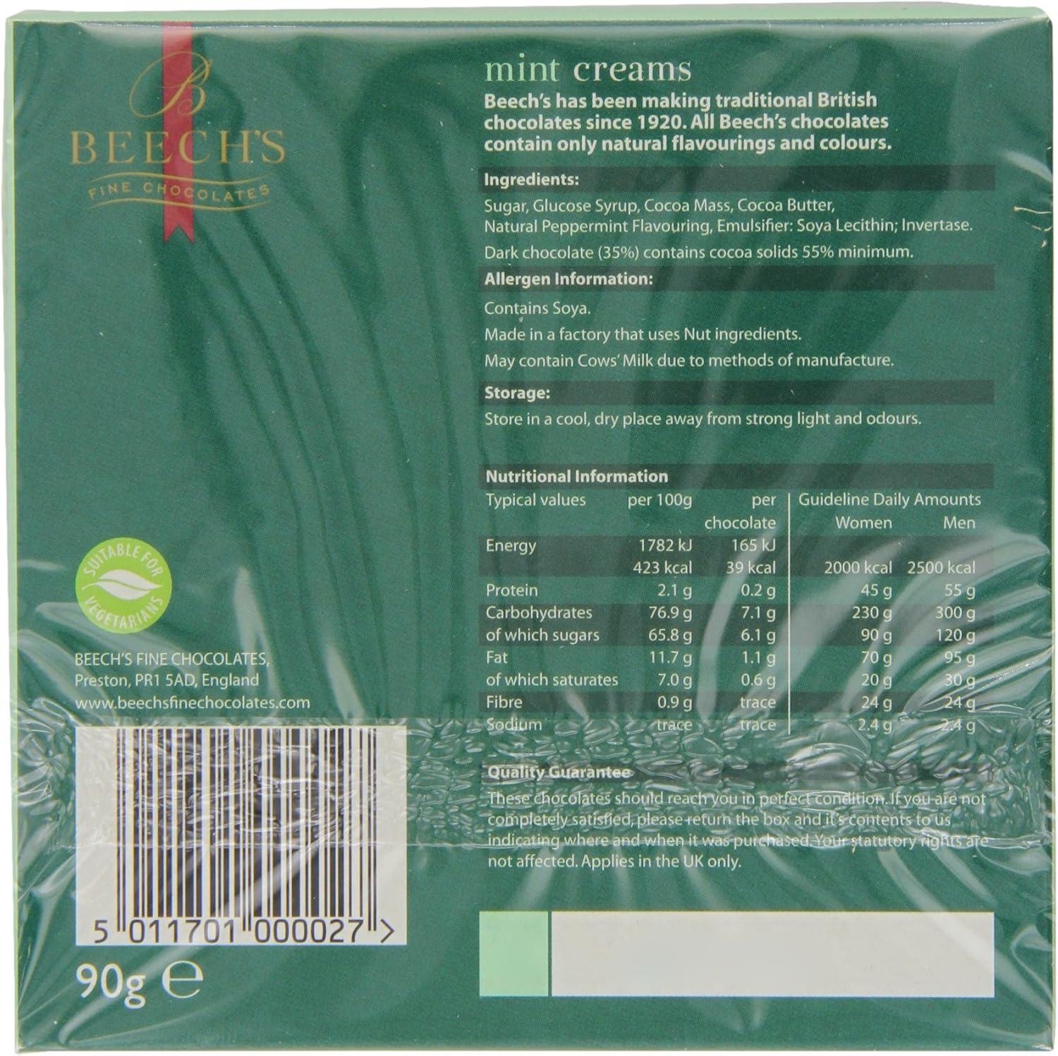 Beeches Dark Chocolate Mint Creams 90 g 2