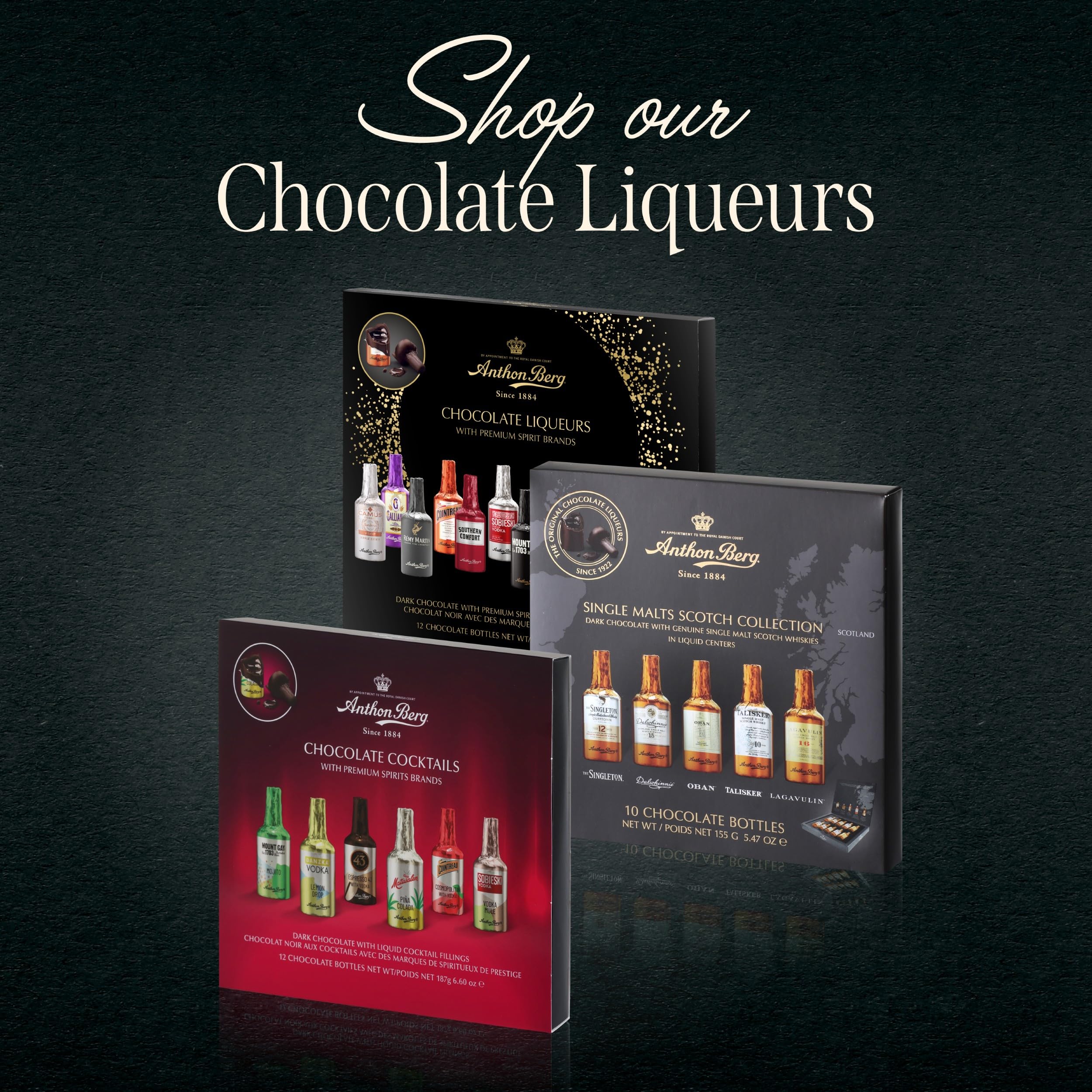 Anthon Berg 12 Dark Chocolate Cocktails with Famous Spirits Liqueurs 14