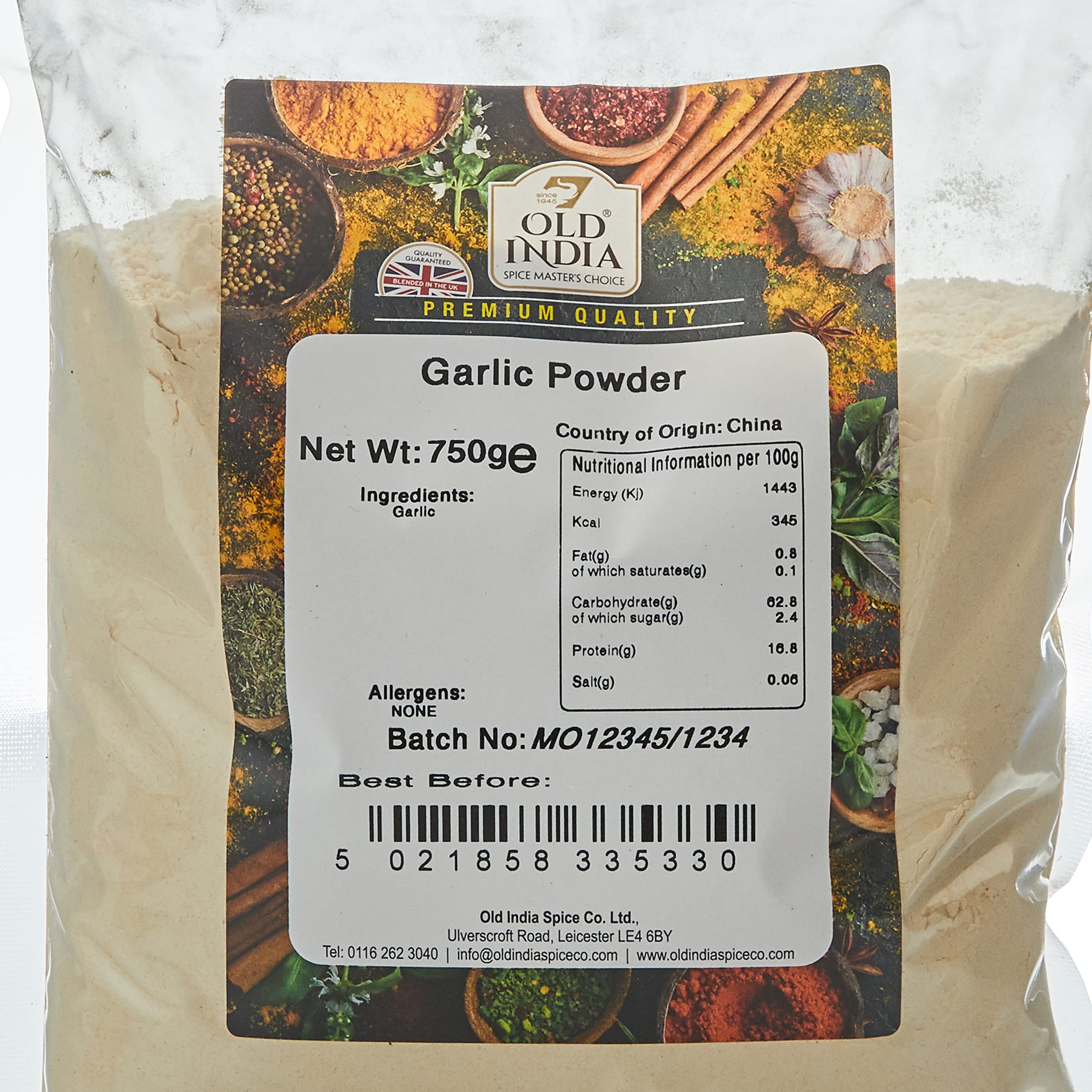 Old India Garlic Powder - 100% Natural Whole Spice | 750g Pack