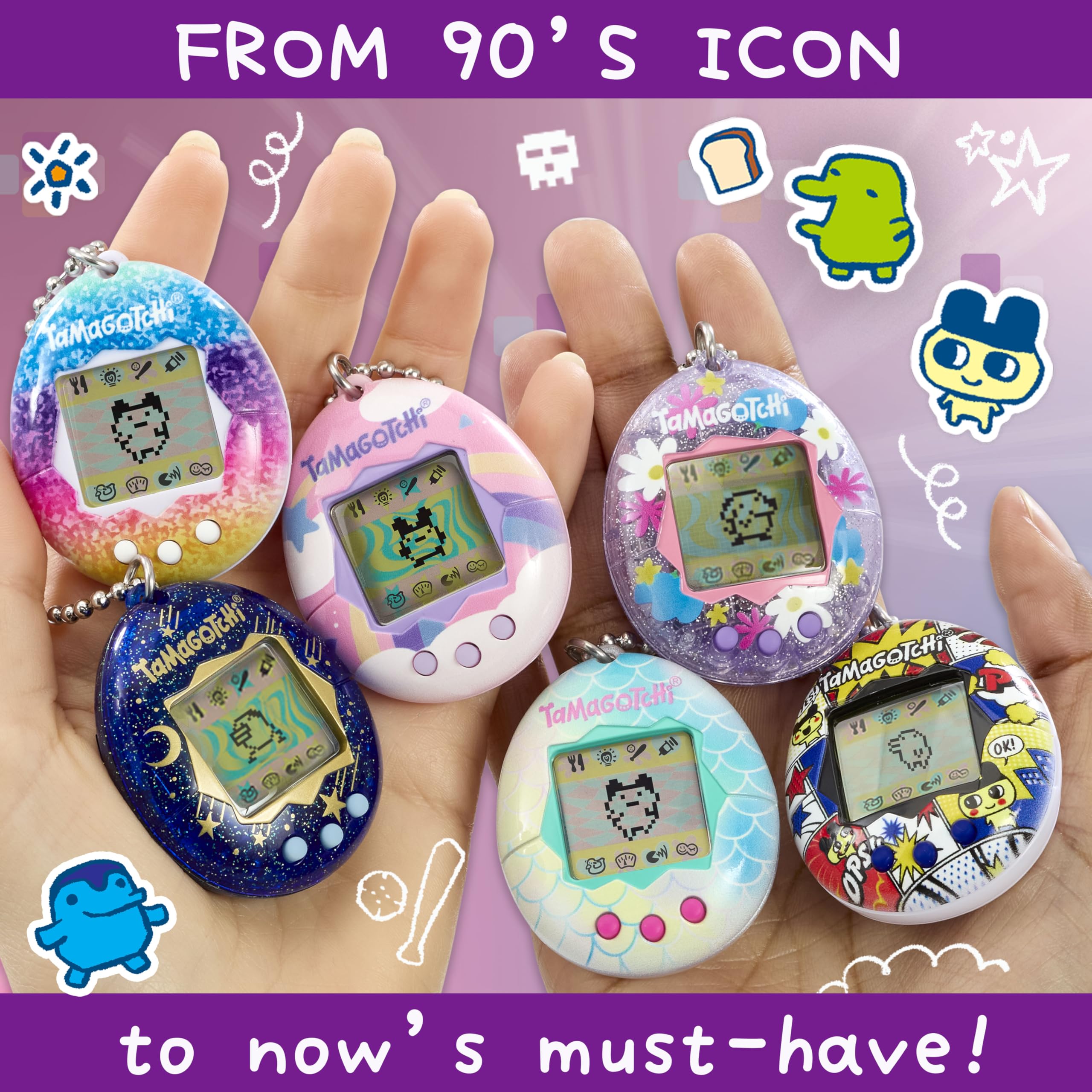 Bandai Tamagotchi Original Lots of Love Shell - Retro Electronic Pet Toy for Kids & Adults 9