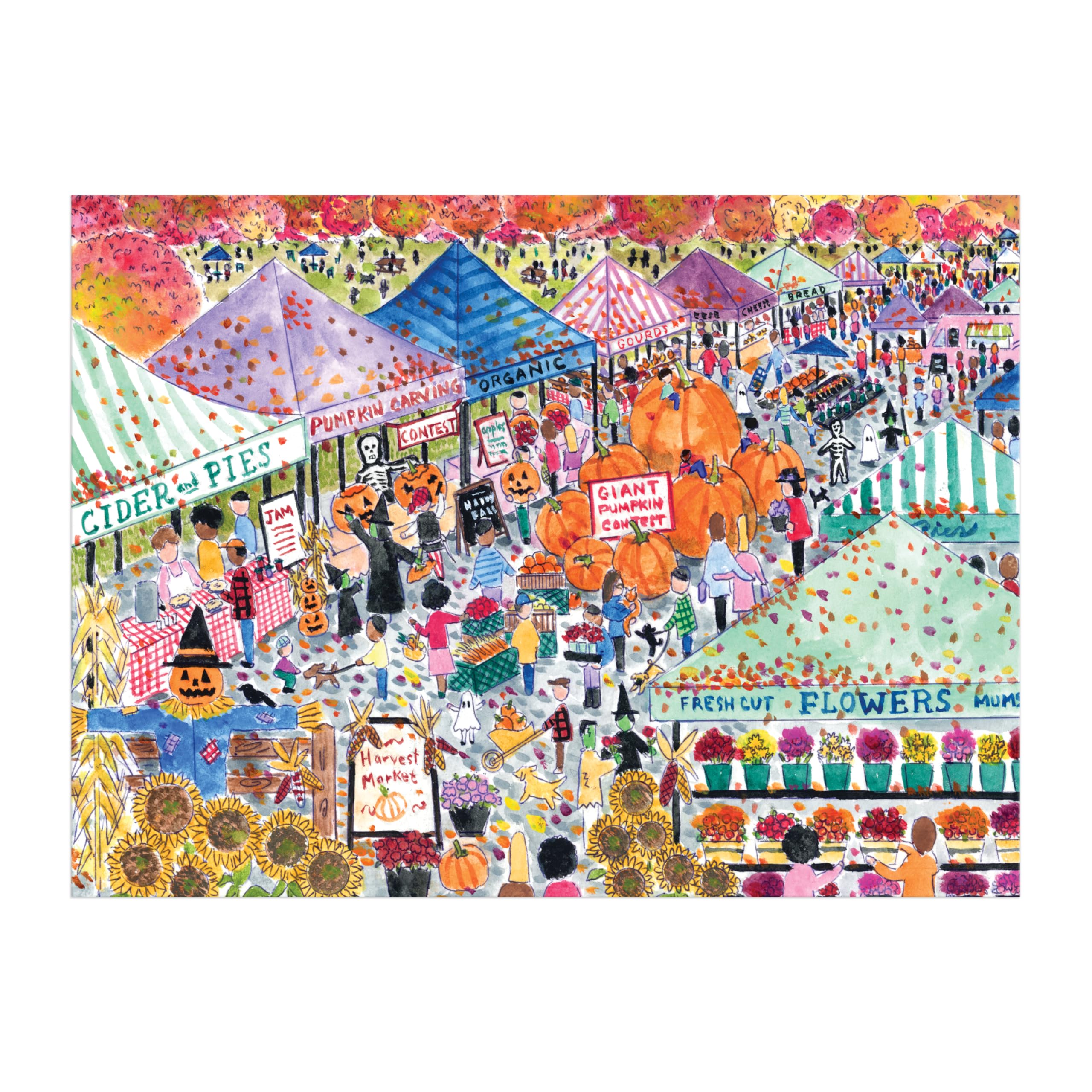 Galison Harvest Market - 1000 Piece Michael Storrings Jigsaw Puzzle for Adults & Kids 6