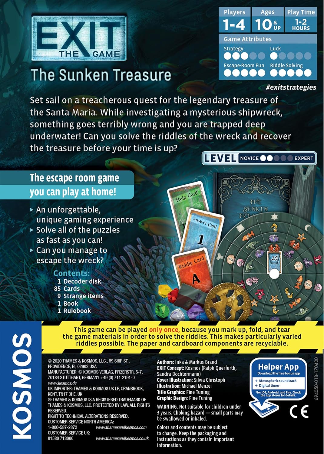 Thames & Kosmos EXIT: The Sunken Treasure – Beginner Level Escape Room Board Game for 1-4 Players 4