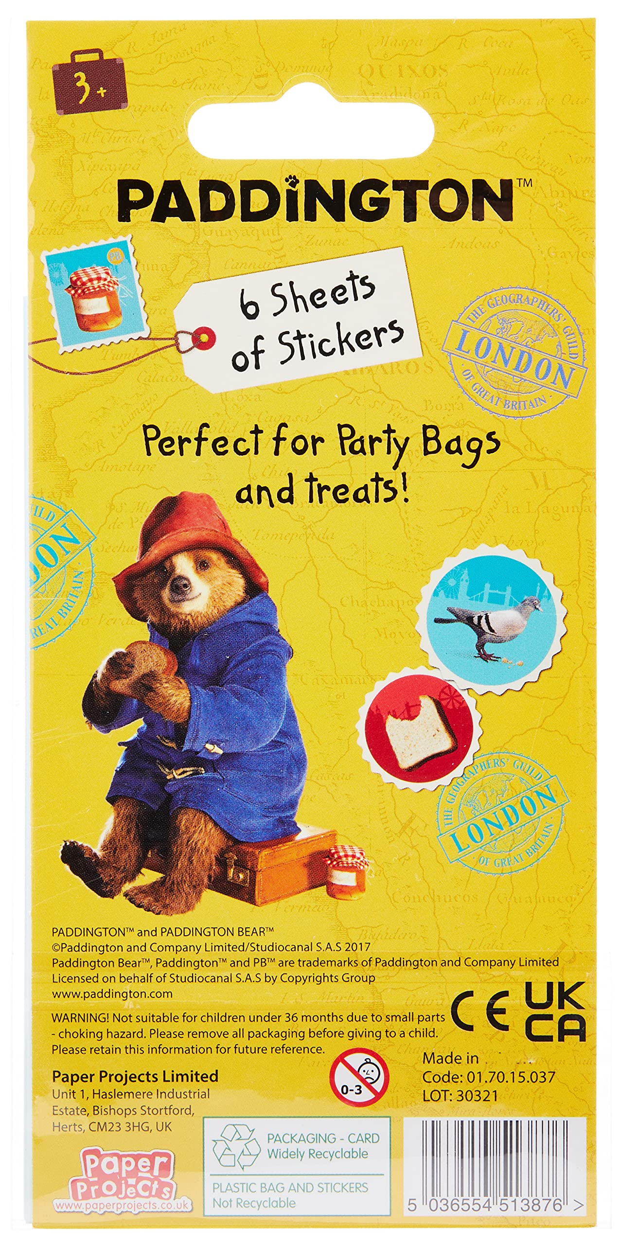 Paper Projects Paddington Movie Party Bag Stickers Bundle (18 Sheets) 4