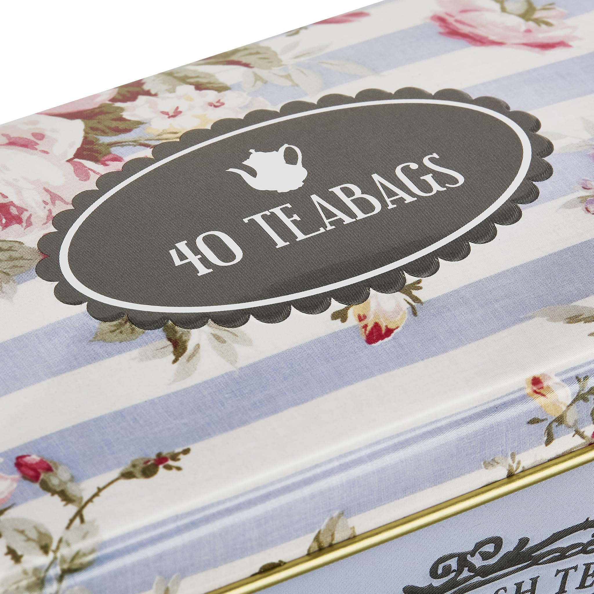 New English Teas Vintage Floral Tea Tin with 40 Earl Grey Teabags 4