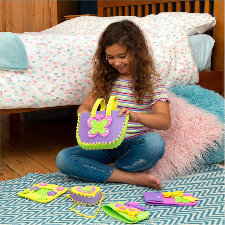 Galt First Sewing Kids Craft Kit with Pencil Case, Purse & Frame - Foam Sewing Set for Children