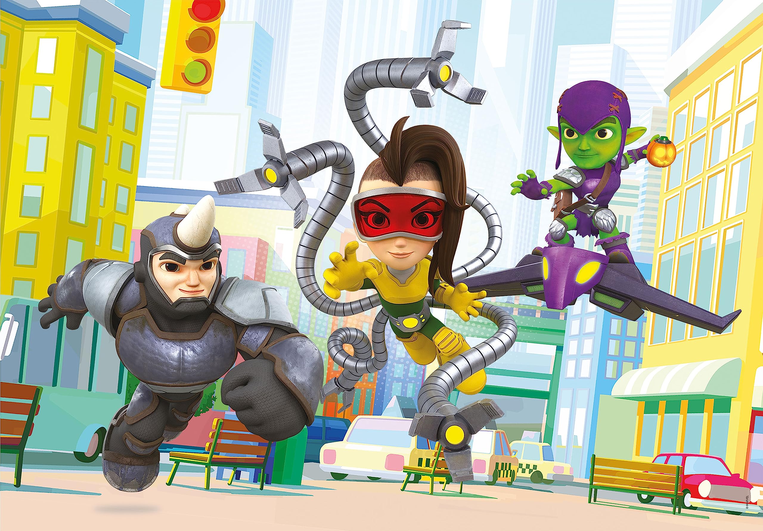 Clementoni Supercolor Marvel Spidey and His Amazing Friends Jigsaw Puzzle Set - 2 x 20 Pieces | Made in Italy