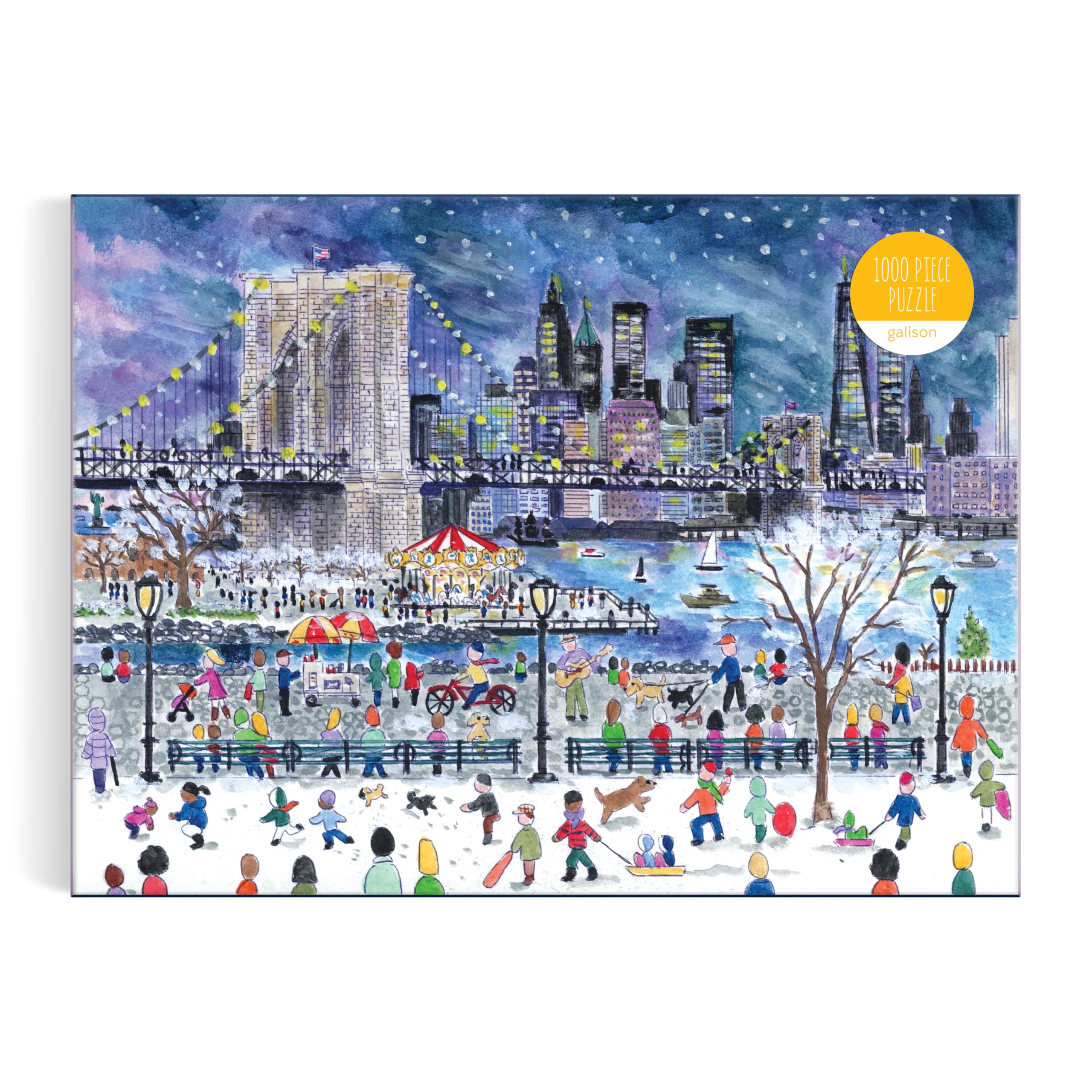 Galison Michael Storrings Brooklyn Bridge in Winter – 1000 Piece Jigsaw Puzzle 4