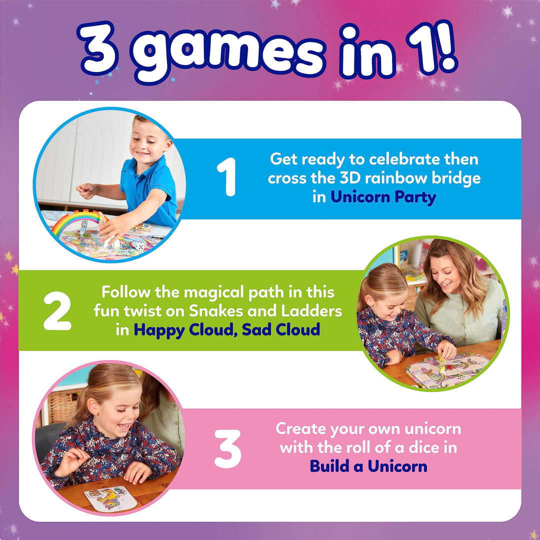 Orchard Toys Unicorn Fun! 3-in-1 Board Game