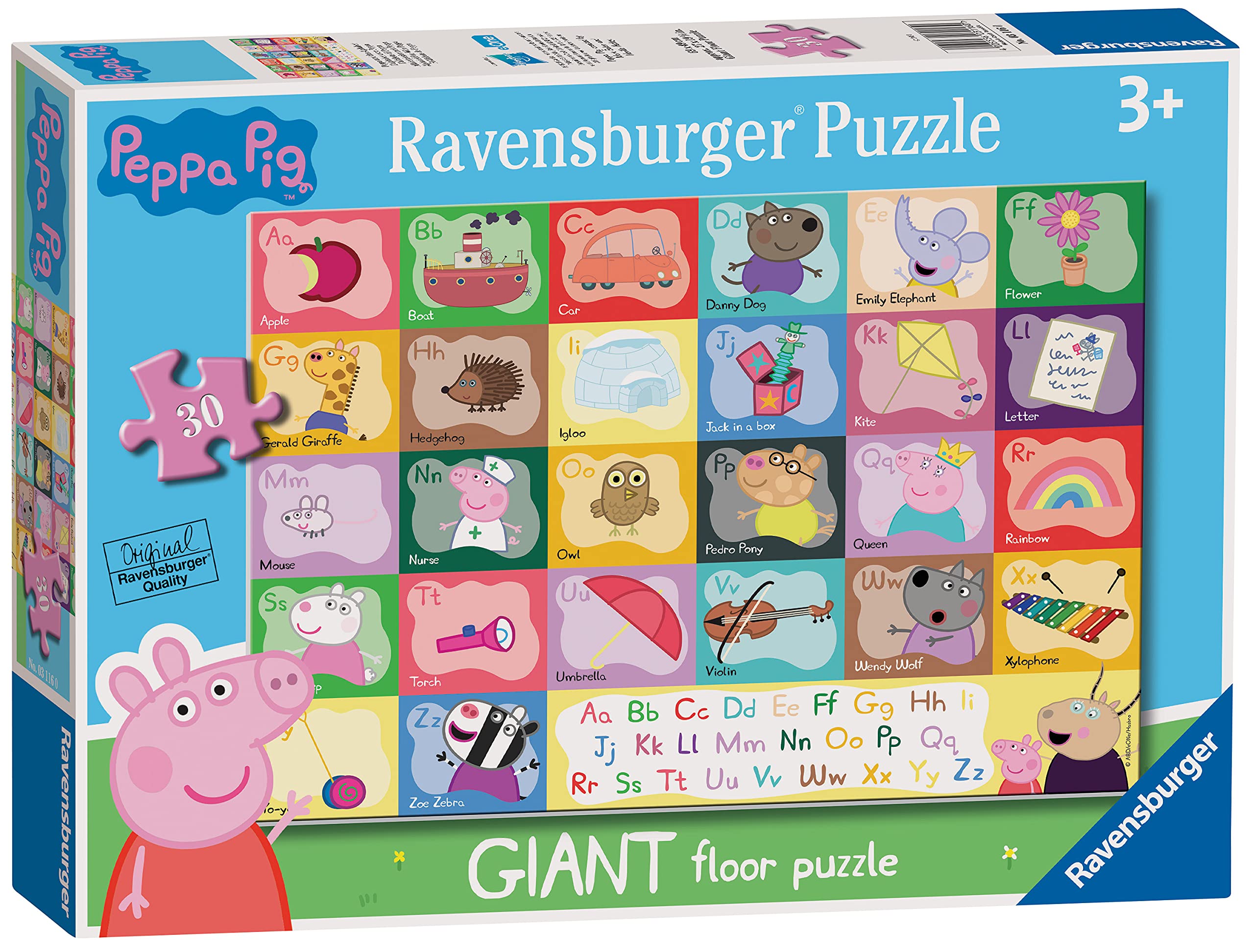 Ravensburger Peppa Pig Alphabet 24 Piece Giant Floor Puzzle for Kids 3 Years and Up 7