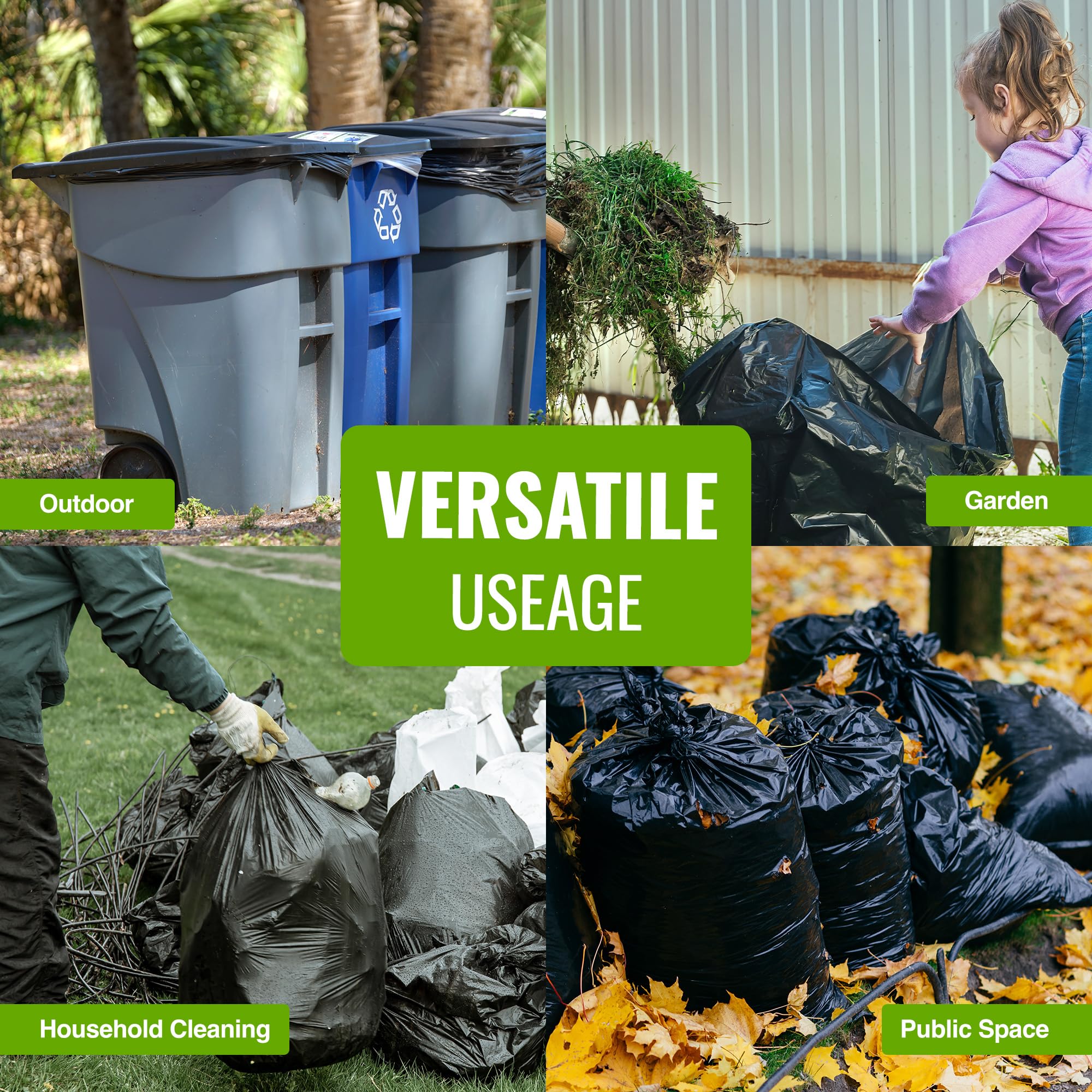 EcoBag 20 Pack Eco-Friendly Wheelie Bin Liners - 240L Heavy Duty Leak-Resistant Recycled Bin Bags 8